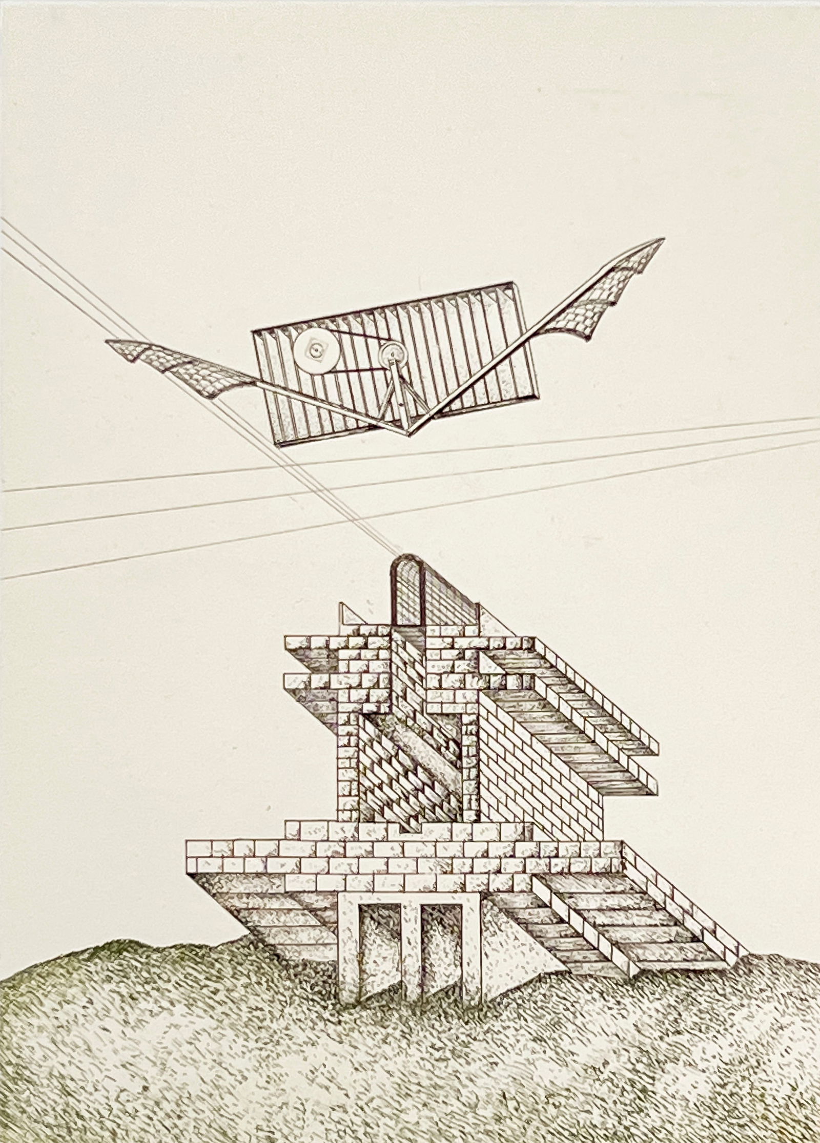 Massimo Scolari - Ithaca 975: Lot 106 Massimo Scolari Italian (b. 1943) Ithaca 975 etching signed lower right, P.A. plate: 6 7/8 x 5 inches sheet: 10 x 12 1/2 inches unframed Provenance: The Estate of Pierre Apraxine