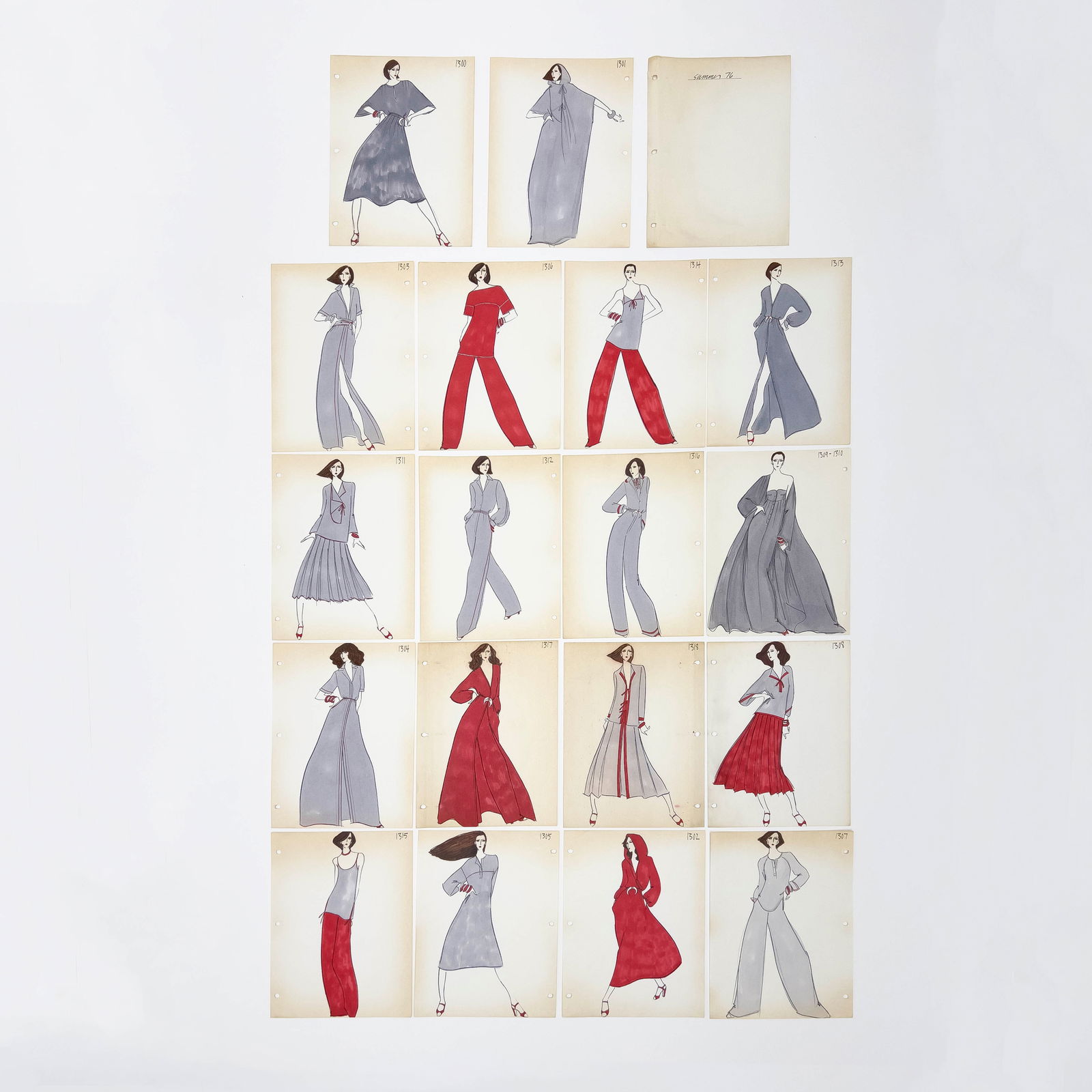 Geoffrey Beene Studio - Fashion Illustrations, Group of 18 (1 of 3)