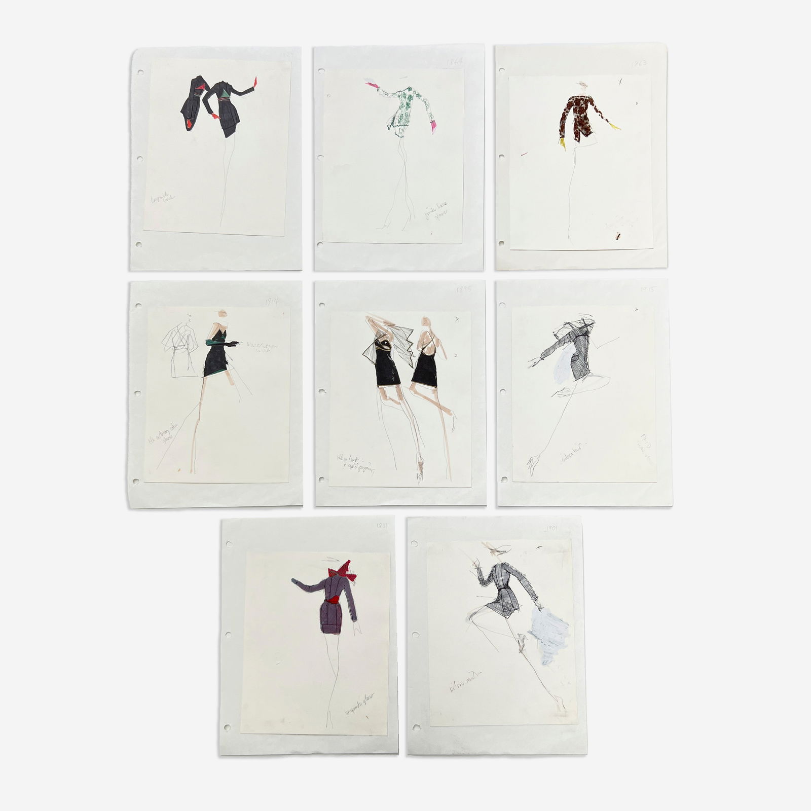 Joe Eula - 8 Illustrations for Geoffrey Beene (1 of 3)