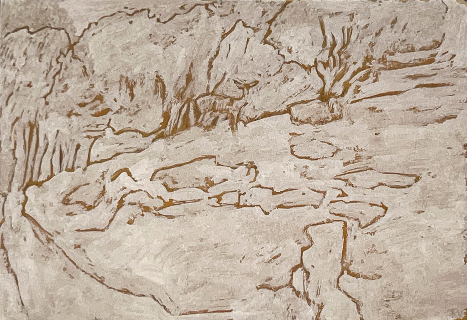 Fred Reichman - Untitled (Landscape in white with deer) (1 of 4)