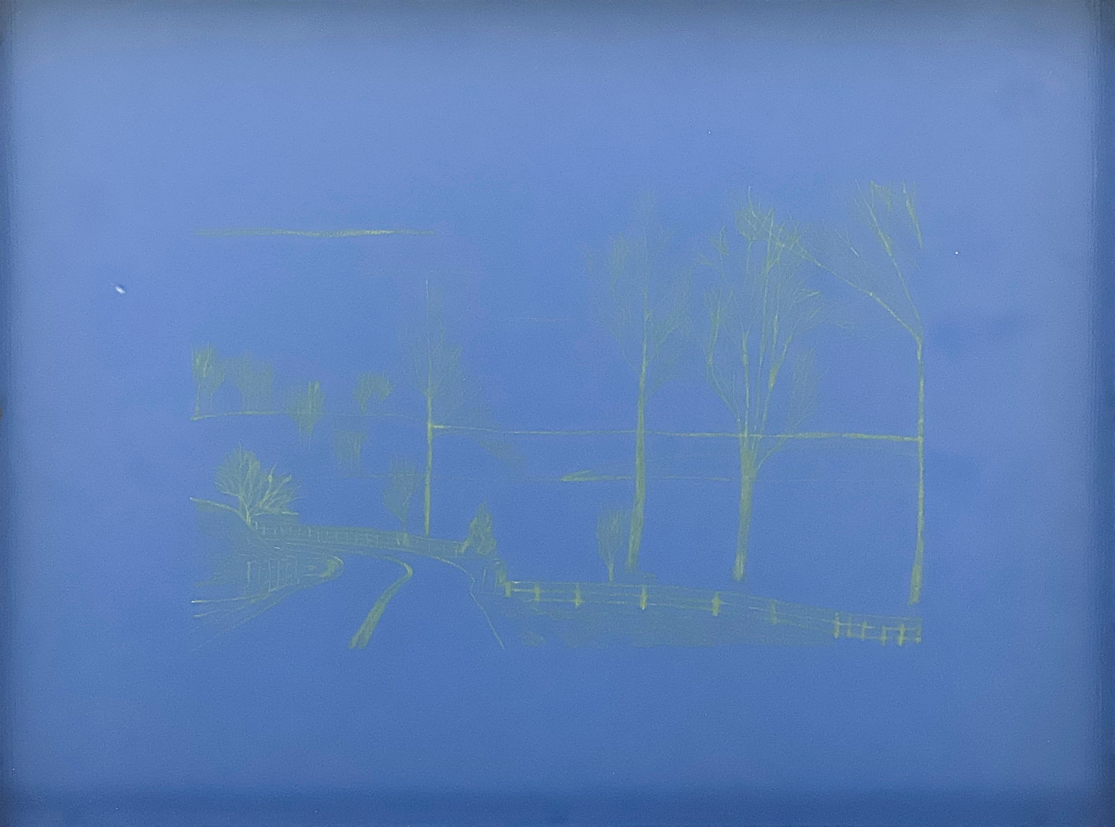 Loren Calaway - Untitled (Hieroglyph): Lot 122 Loren Calaway American (b. 1950) Untitled (Hieroglyph) (1985) colored pencil and acrylic on masonite signed verso 7 1/4 x 9 1/2 inches frame dimensions: 9 x 11 x 2 inches, wood frame with glaz