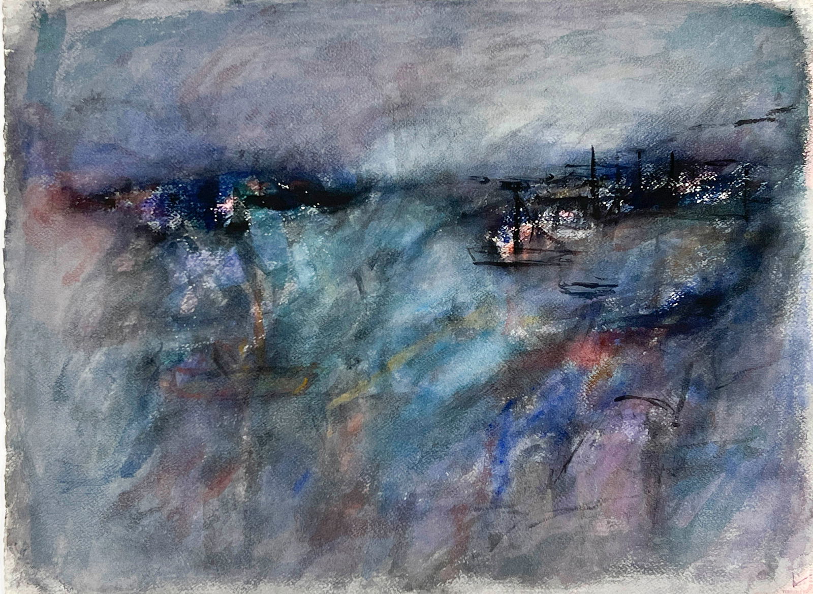 Michael Loew - Untitled (Abstract in Blue and Black): Lot 6 Michael Loew American (1907-1985) Untitled (Abstract in Blue and Black) (c. 1980) watercolor on paper sheet: 22 1/2 x 30 inches unframed Provenance: From a Private Collection, by descent from th