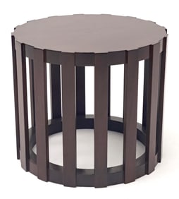 Round Slatted Low Table