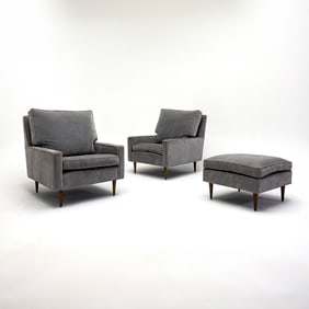 Milo Baughman - Club Chairs (Pair) and Ottoman