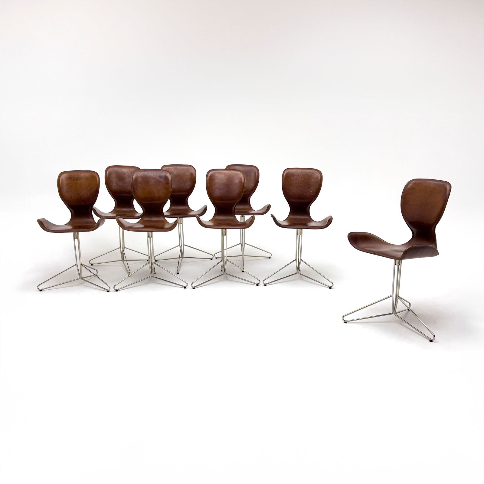 Kirsten Jones and Adam Bottomley - K2 Leather Swivel Chairs for KOI, Group of 8 (1 of 5)