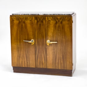 Marble Top Art Deco Cabinet