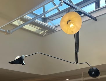 Serge Mouille Style Three-Arm Ceiling Lamp
