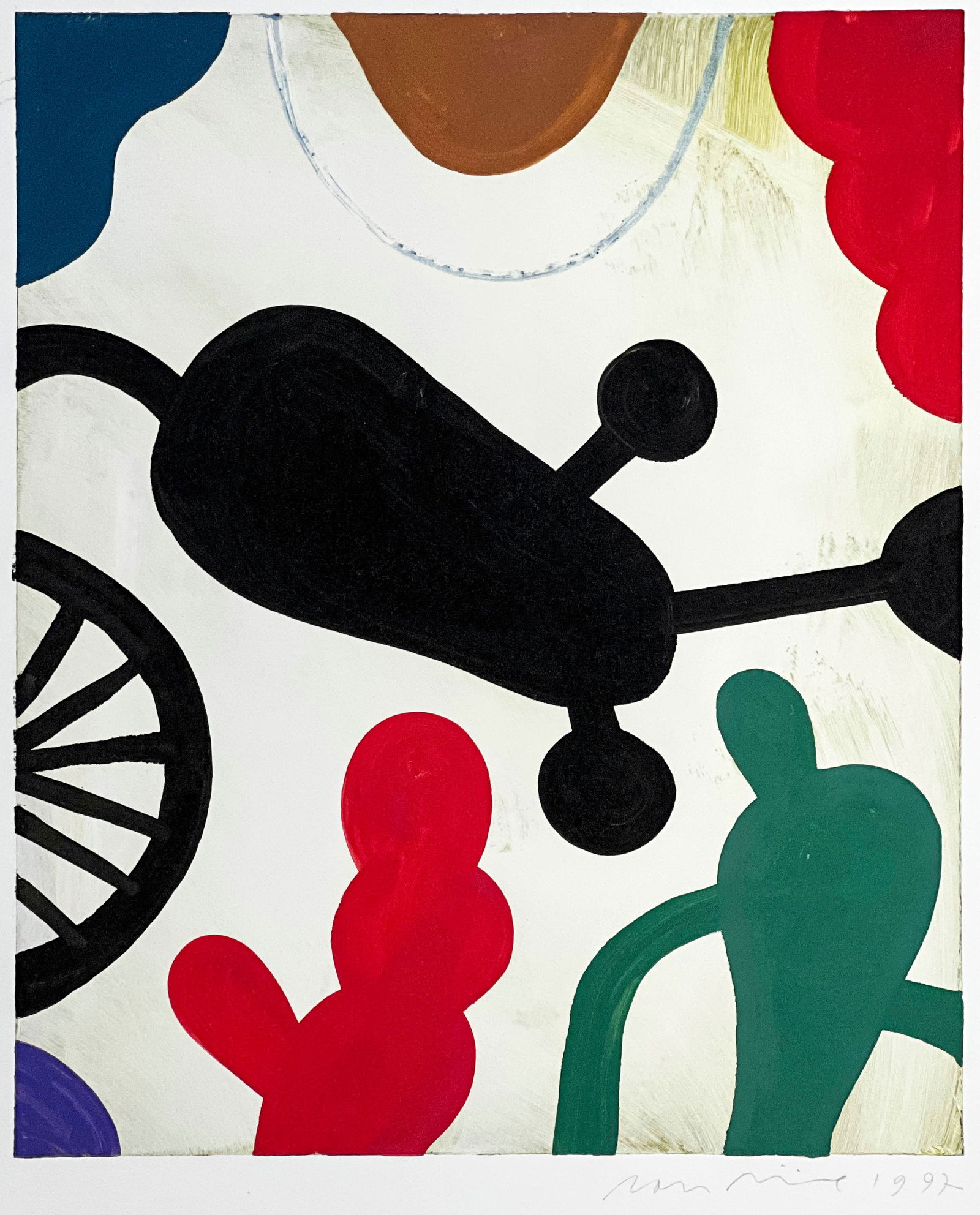 Dan Rizzie - Untitled (Forms in Black, Red, and Green) (1 of 4)