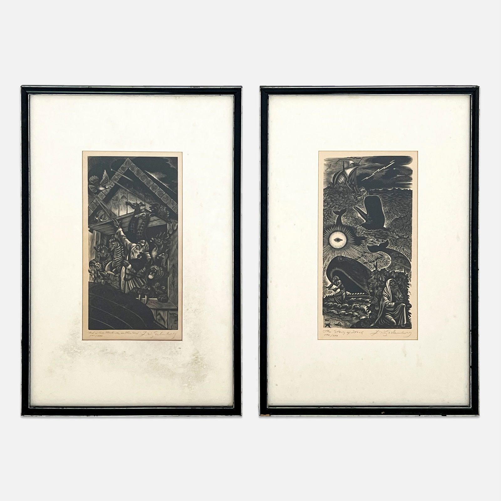 Fritz Eichenberg - The Story of Jonah / And in her Mouth was an Olive Leaf (2 works) (1 of 5)