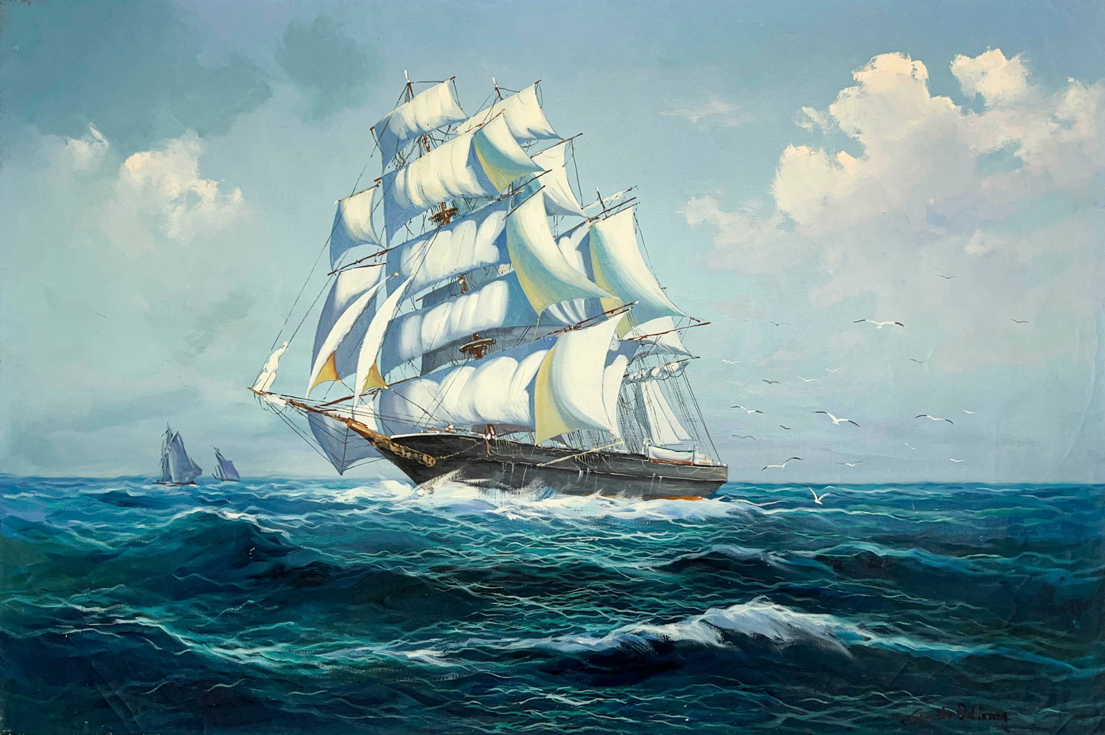 Guido Odierna - Ship: Lot 26 Guido Odierna Italian (1913-1991) Ship oil on canvas (unstretched) signed lower left 24 x 36 inches unframed Provenance: Purchased from Arnot Gallery