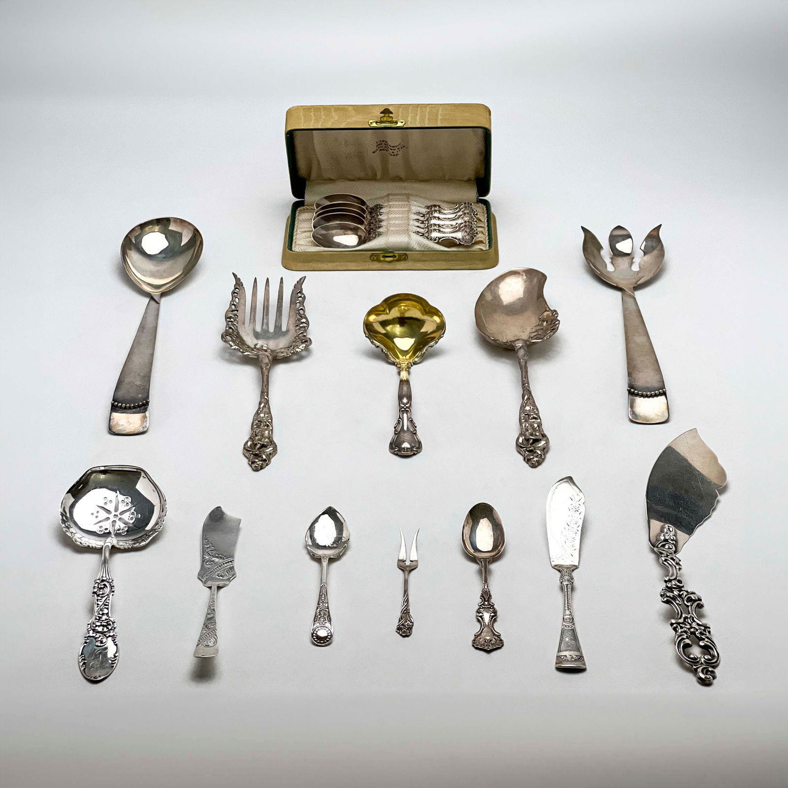 Sterling Serving Pieces and Flatware, Group of 17 (1 of 3)