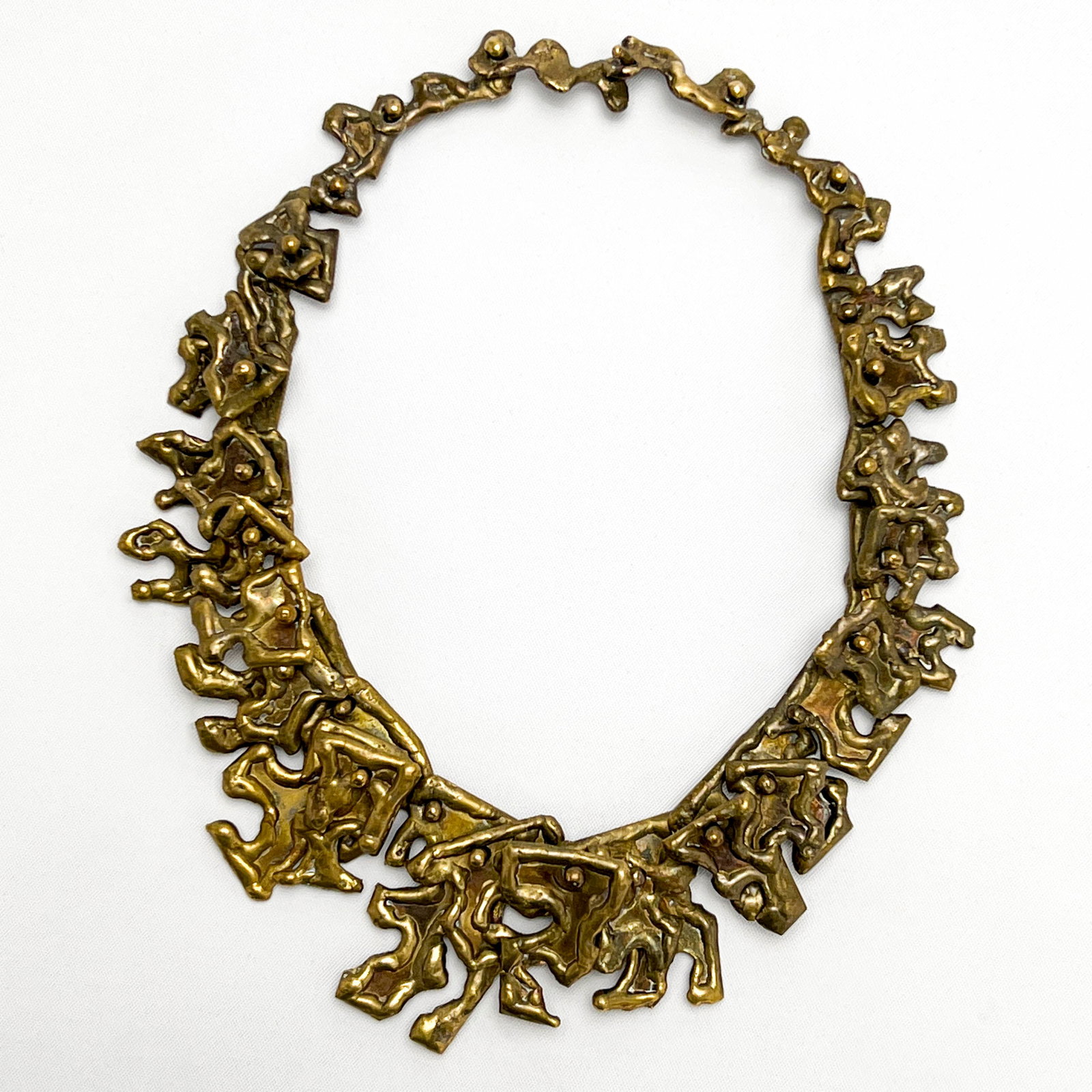 Pál Kepenyes - Layered Necklace: Lot 109 Pál Kepenyes Hungarian (1926-2021) Layered Necklace bronze length: 17 inches Additional Information: re-offer due to nonpaying bidder Manning Bidder Provenance: The Graciela Kartofel C