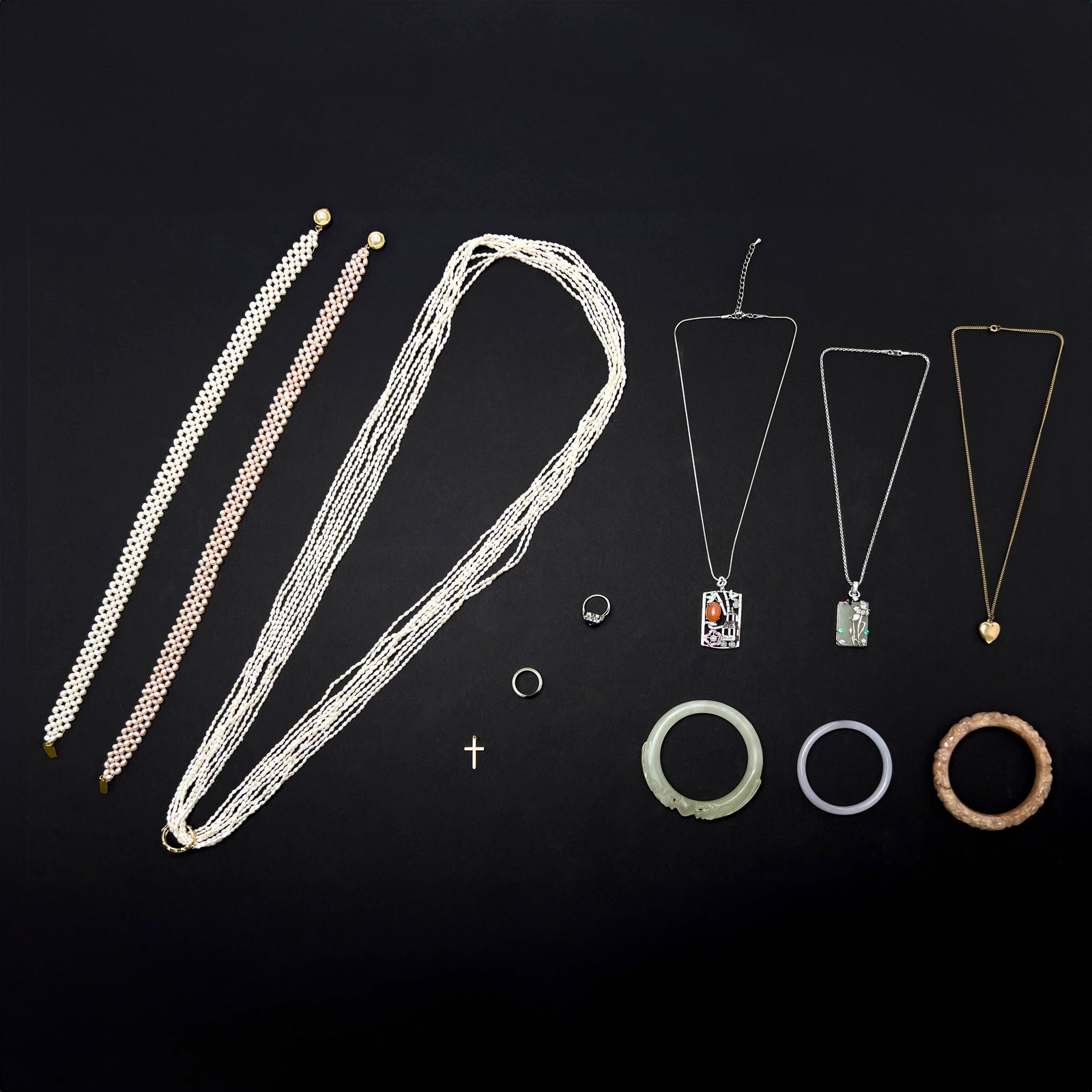 Sterling and Costume Jewelry Collection, Group of 11 (1 of 5)