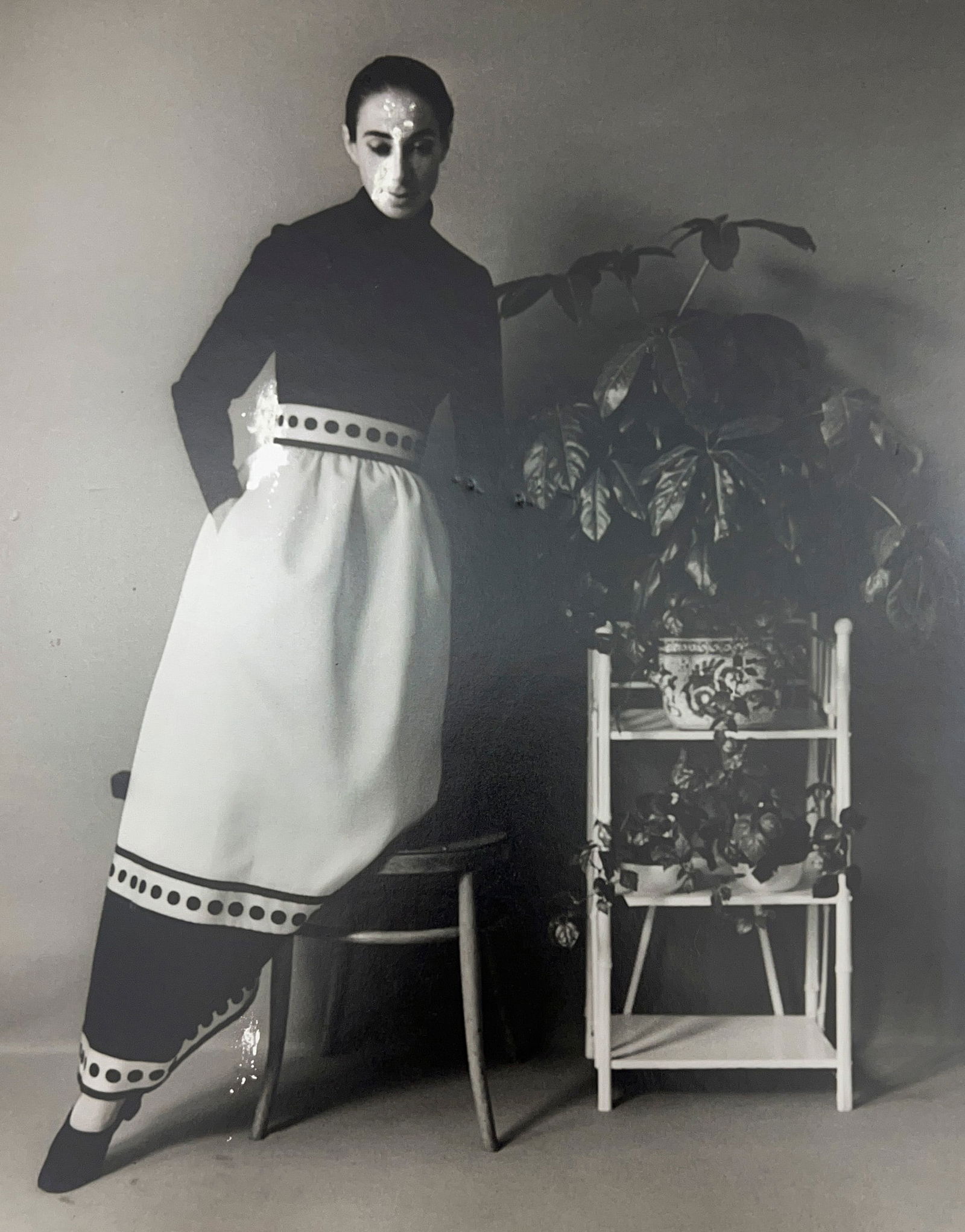 Marie Cosindas - Portrait: Lot 210 Marie Cosindas American (1925-2017) Portrait Polaroid sheet: 13 5/8 x 10 5/8 inches unframed Provenance: Property From the Estate of Geoffrey Beene. Proceeds from this item to benefit the Geof