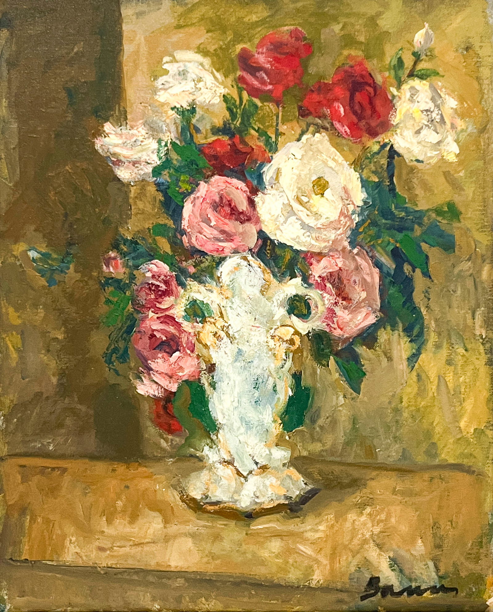 Albert Bela Bauer - Untitled (Roses in Vase) (1 of 4)