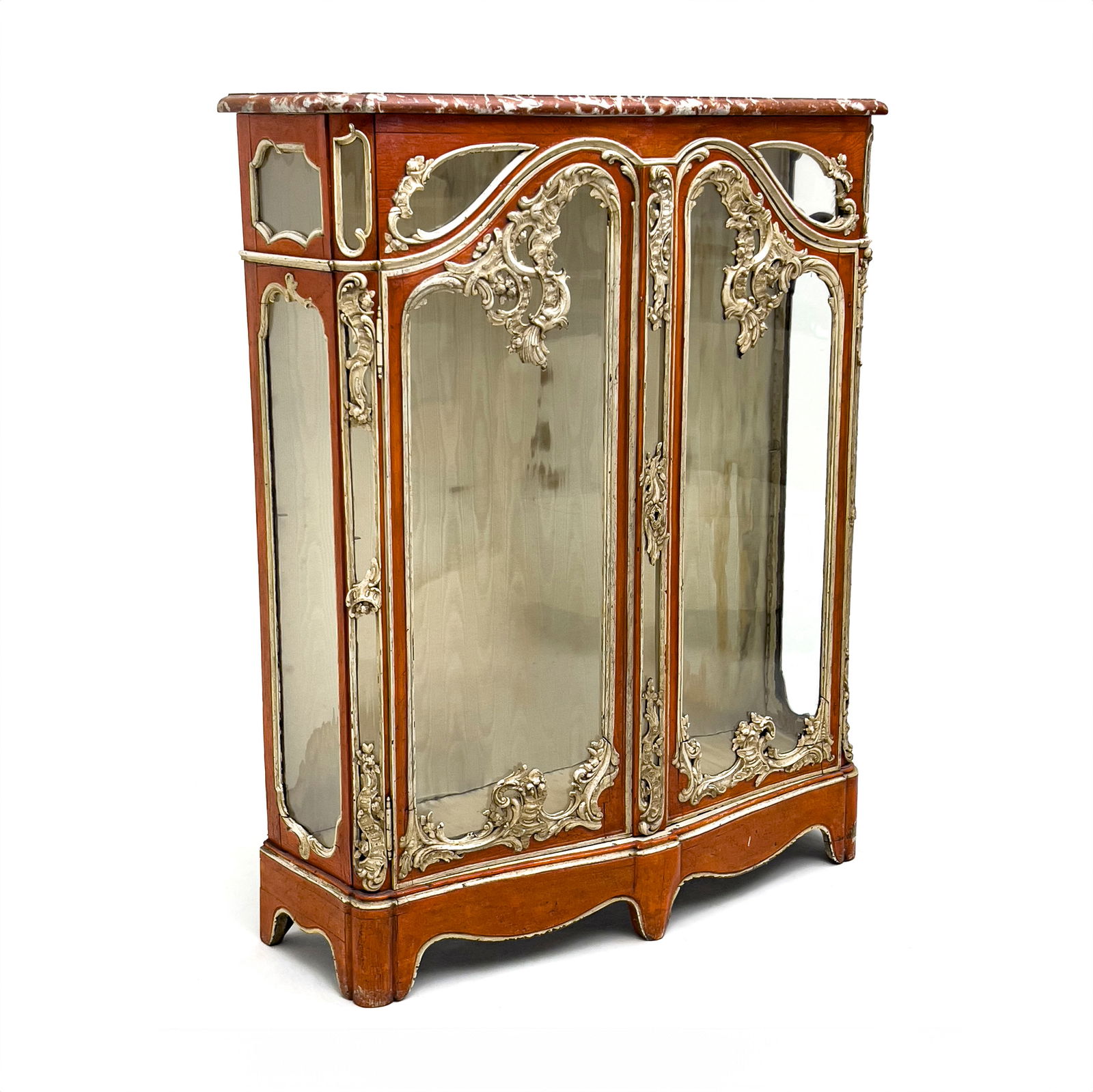 French Marble Top Vitrine Cabinet (1 of 10)
