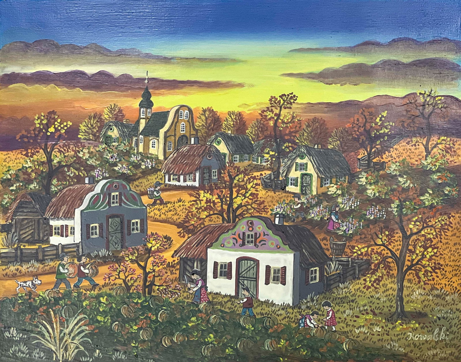A. Kowalski - Untitled (Village Scene) (1 of 4)