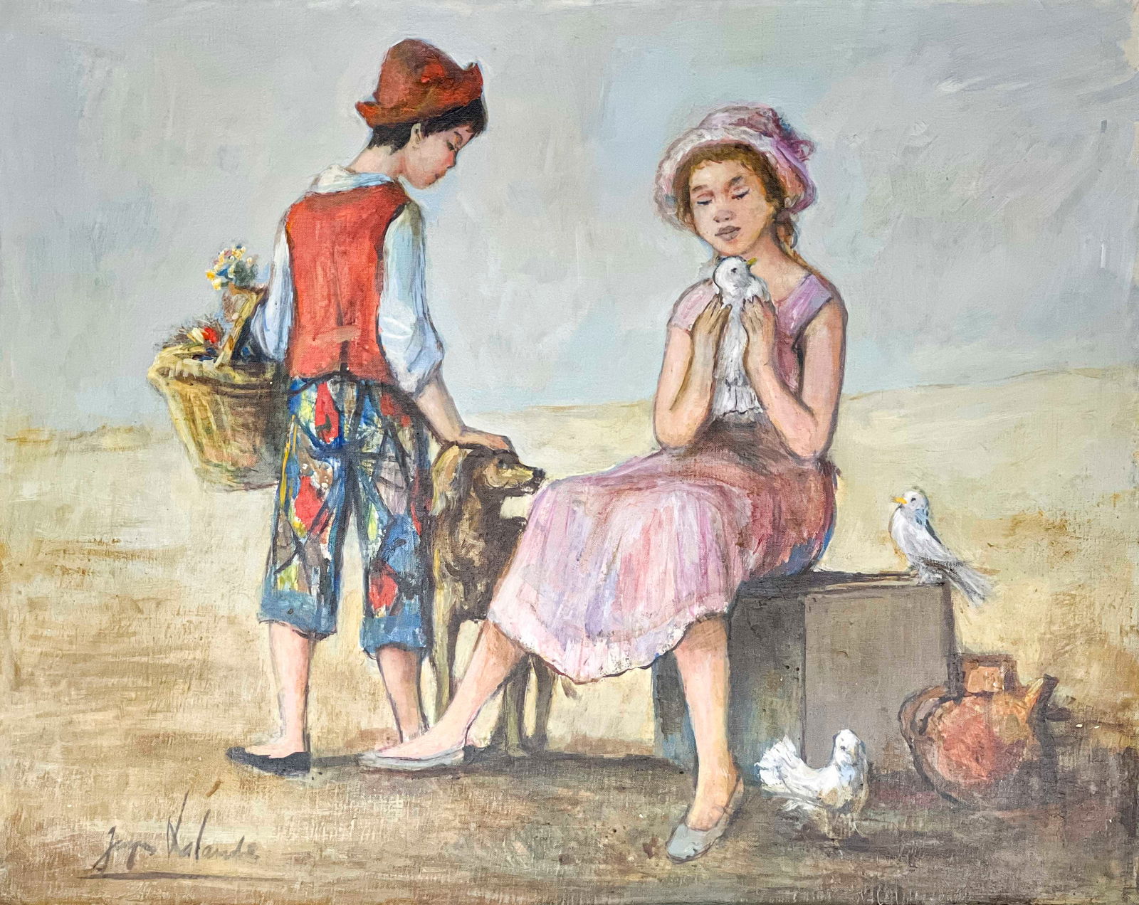 Jacques Lalande - Untitled (Children with Dog) (1 of 4)