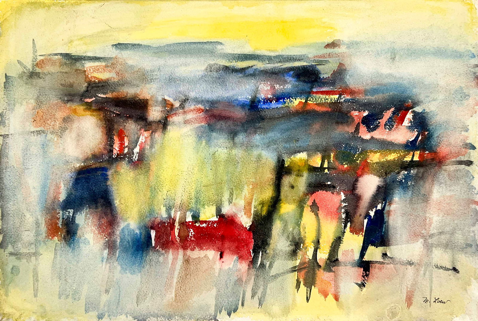 Michael Loew - Exotic Landscape: Lot 39 Michael Loew American (1907-1985) Exotic Landscape (1958) watercolor on paper signed lower right 15 1/2 x 23 inches unframed Provenance: From a Private Collection, by descent from the artist's