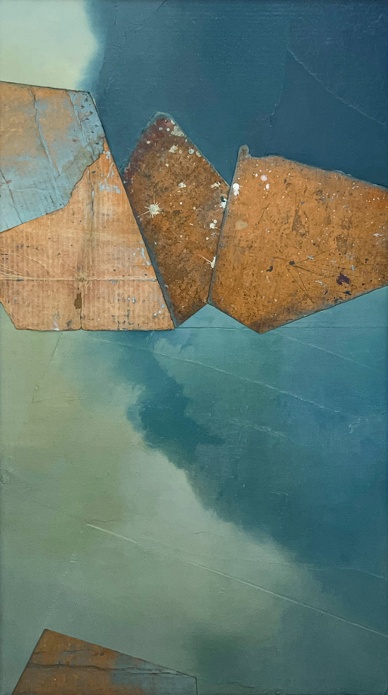 Mark Safan - Untitled Collage Painting (Blue Composition) (1 of 4)