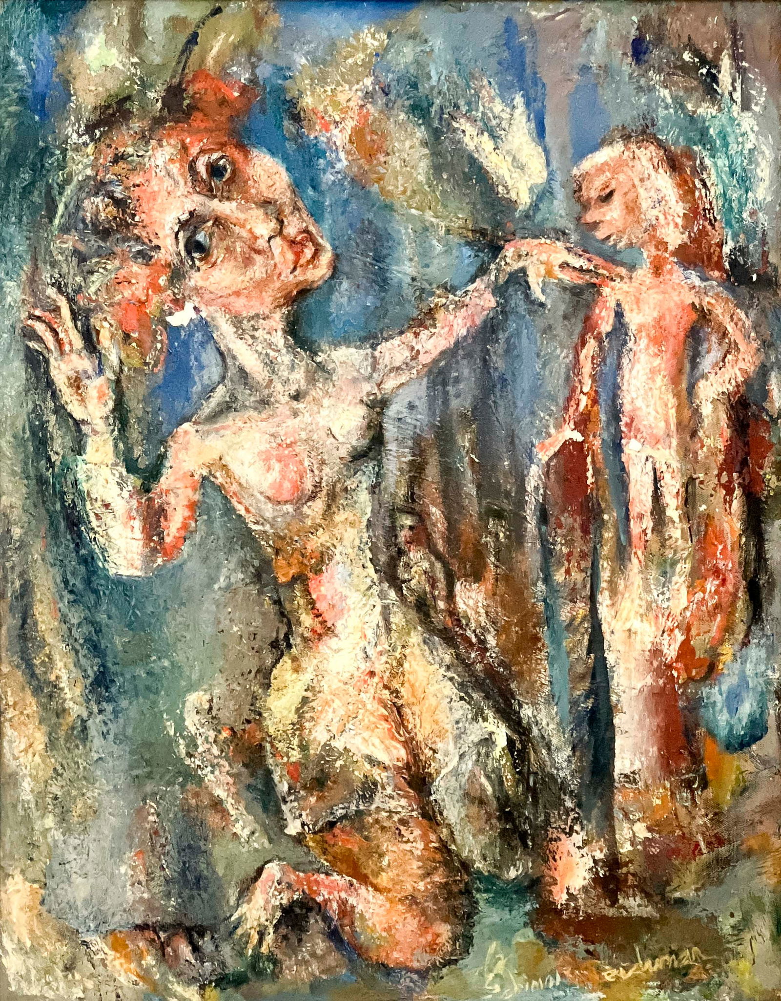 Unknown Artist - Untitled Painting (Mother and Child) (1 of 4)