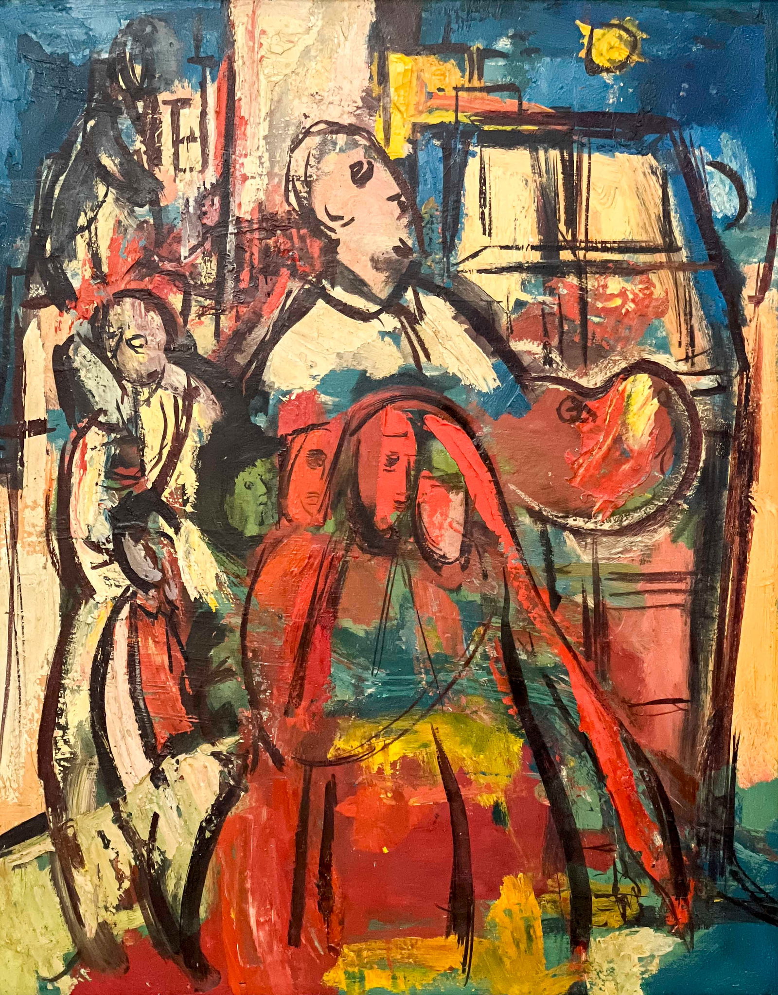 Frank Kleinholz - Untitled Painting (Figures): Lot 93 Frank Kleinholz American, 1901-1987 Untitled Painting (Figures) oil on masonite 20 x 15 3/4 inches frame dimensions: 24 1/2 x 20 1/2 x 2 inches, wood frame Provenance: From the Collection of F