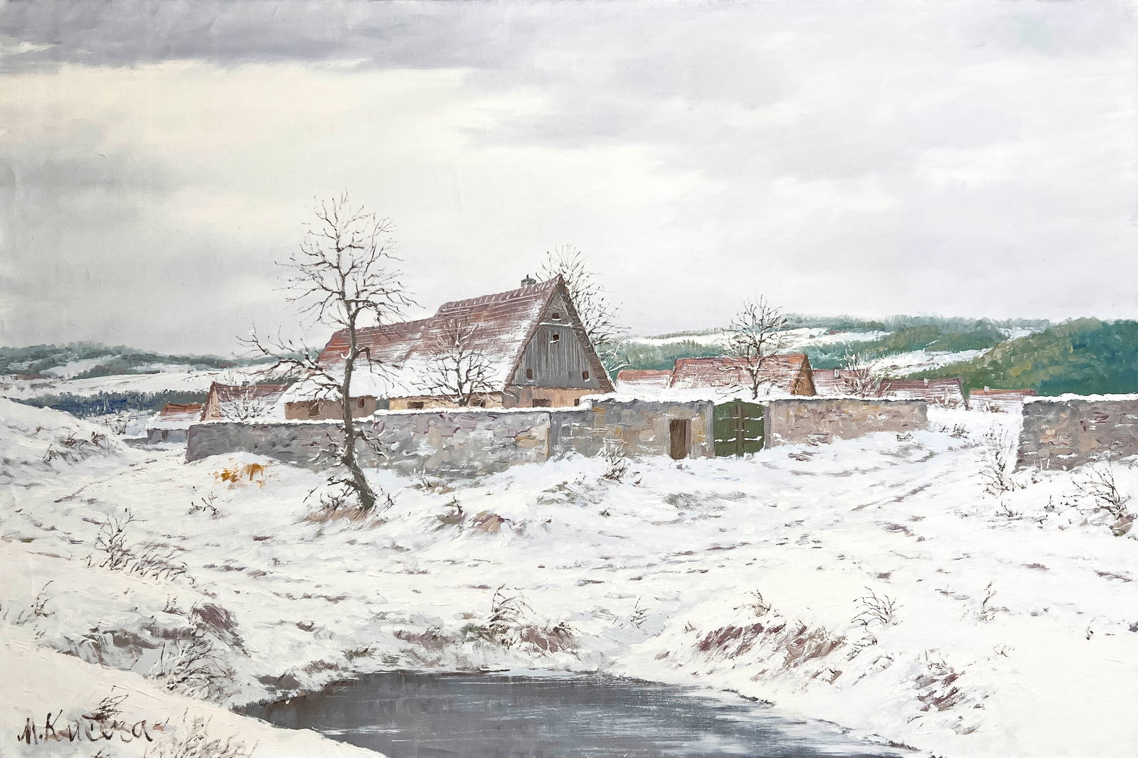 Miroslav Kucera - Untitled Painting (Winter Landscape) (1 of 4)