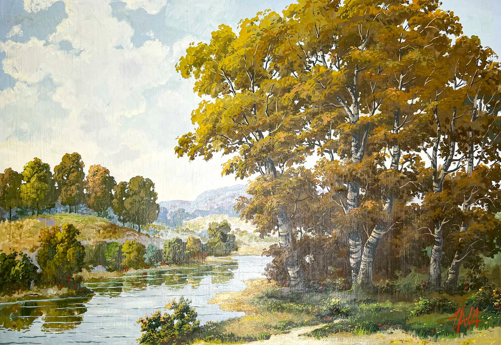 György Zala - Untitled Painting (Lake Landscape): Lot 152 György Zala Hungarian (1858-1937) Untitled Painting (Lake Landscape) oil on canvas (unstretched) signed lower right 24 x 36 inches unframed Provenance: Purchased from Arnot Gallery