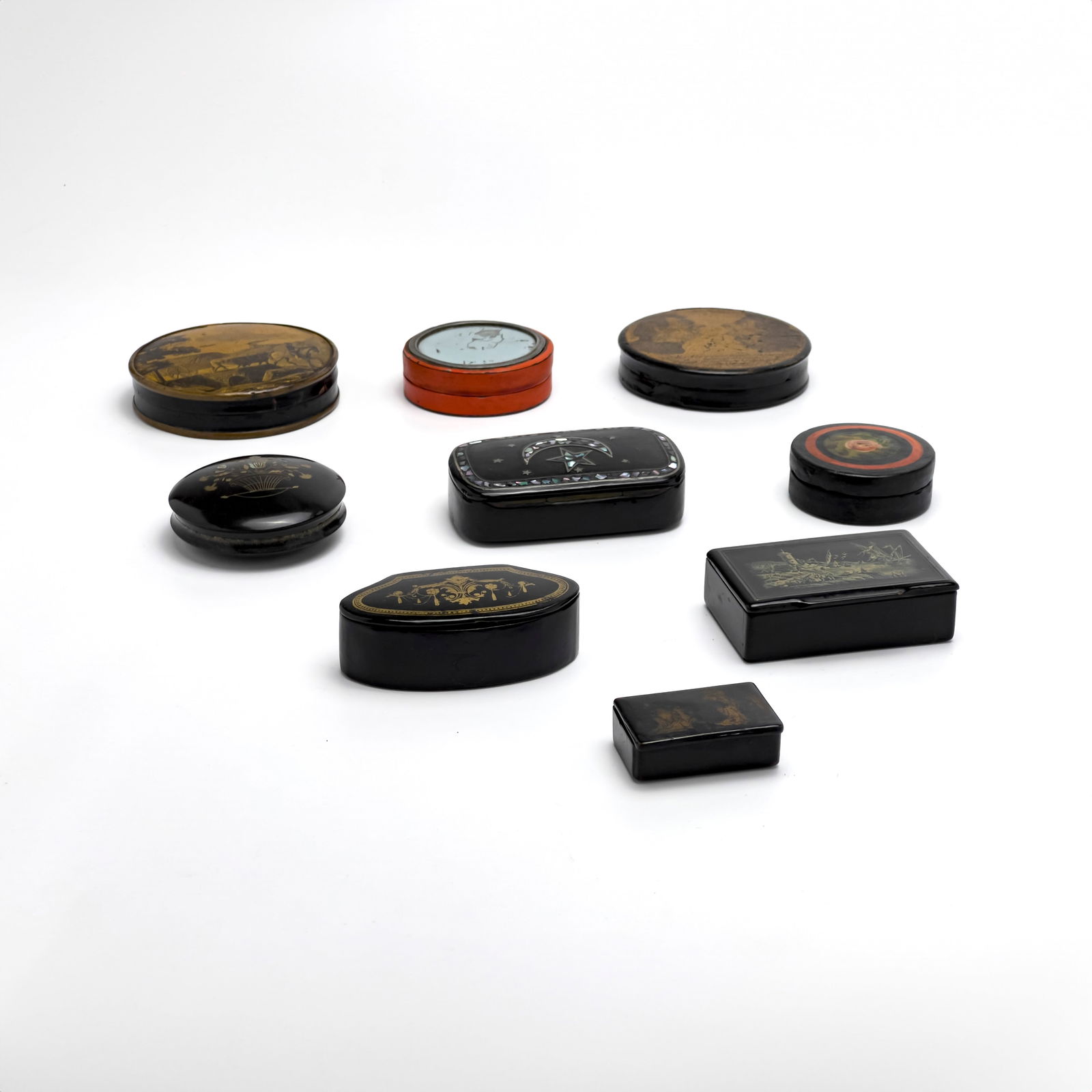 Antique Snuff Boxes, Group of 9 (1 of 3)