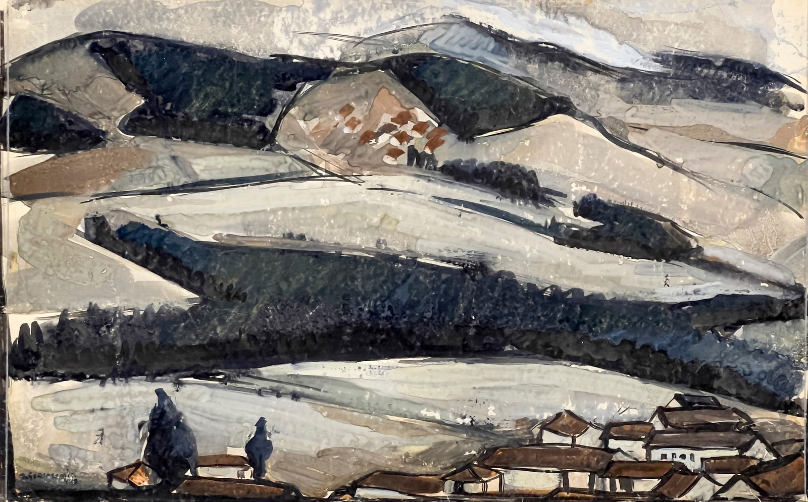 Oswaldo Guayasamín - Untitled (Landscape) (1 of 5)