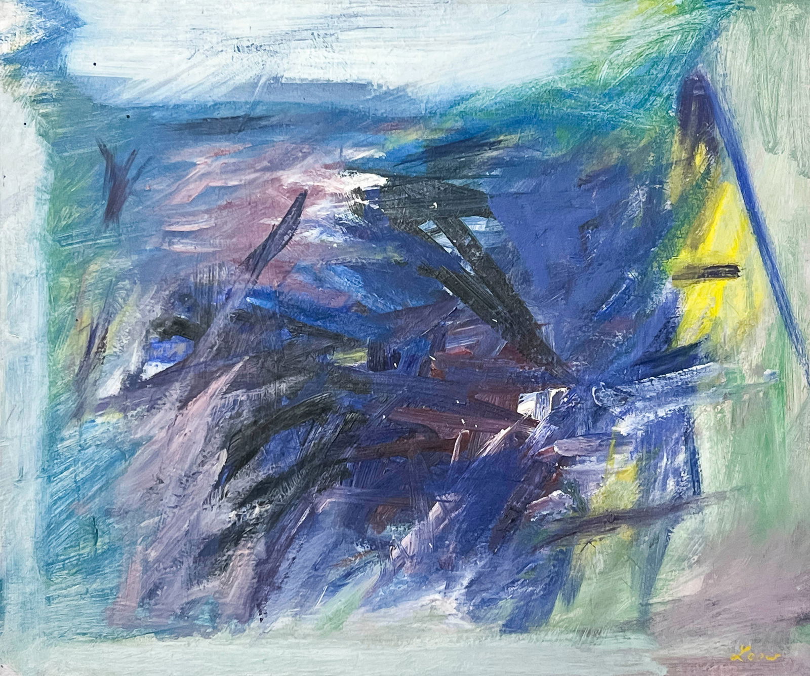 Michael Loew - Blue Form #2: Lot 31 Michael Loew American (1907-1985) Blue Form #2 (1961) oil on canvas signed lower right 20 x 24 inches frame dimensions: 21 x 25 x 2 1/4 inches wood frame Provenance: From a Private Collection,