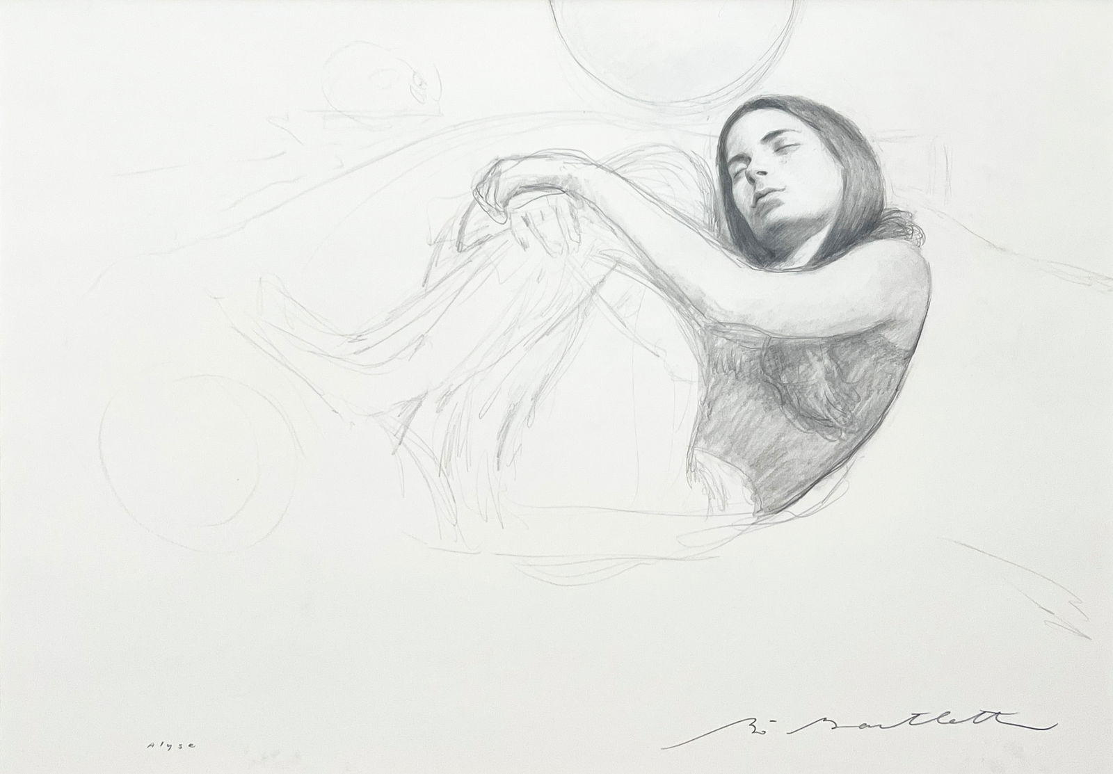 Bo Bartlett - Alyse: Lot 48 Bo Bartlett American (b. 1955) Alyse graphite on paper signed lower right 22 1/2 x 30 inches frame dimensions: 29 x 37 1/2 x 1 1/2 inches, wood frame with glazing Provenance: From a West 11th S