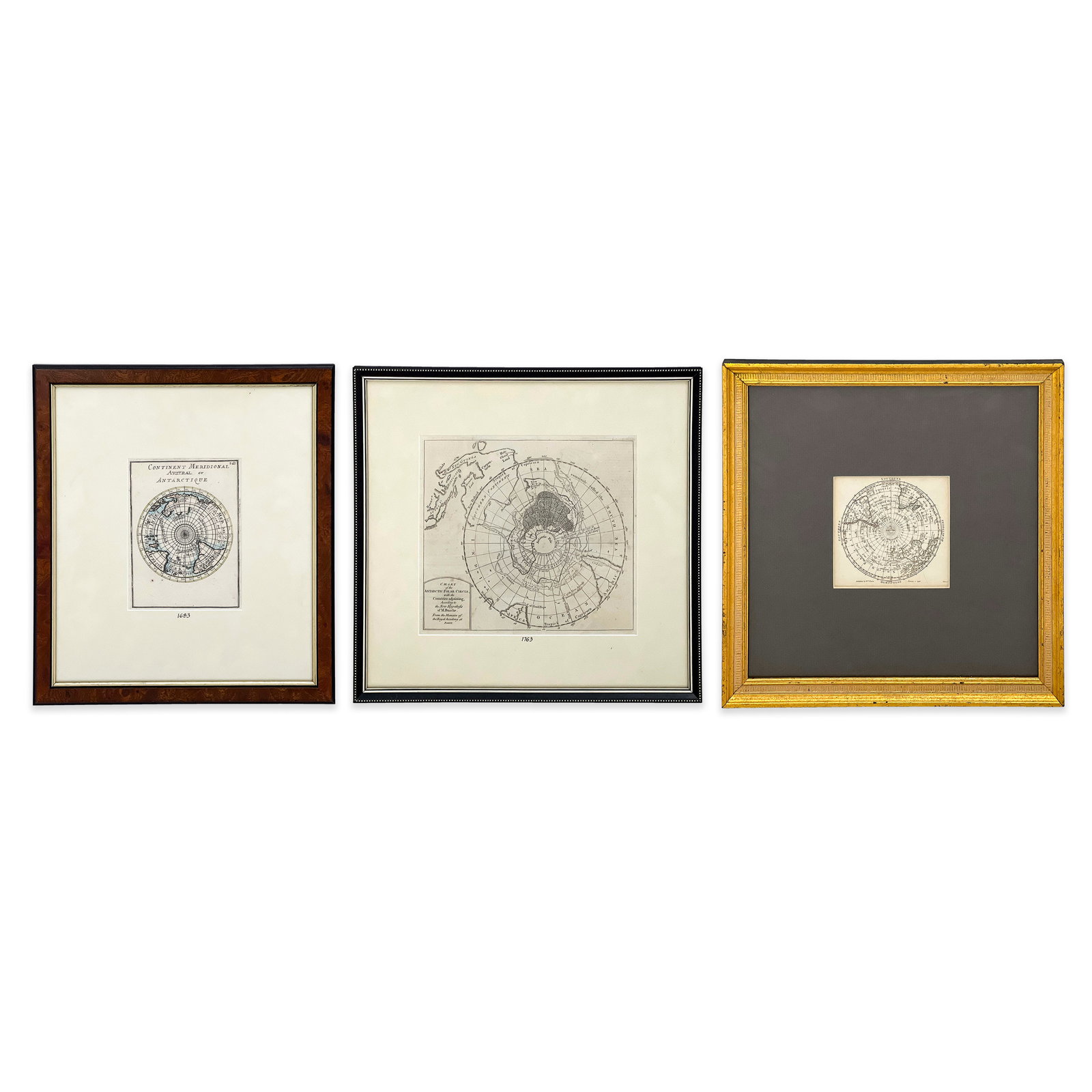 Antique Maps of Antarctica, Group of 3 (1 of 8)