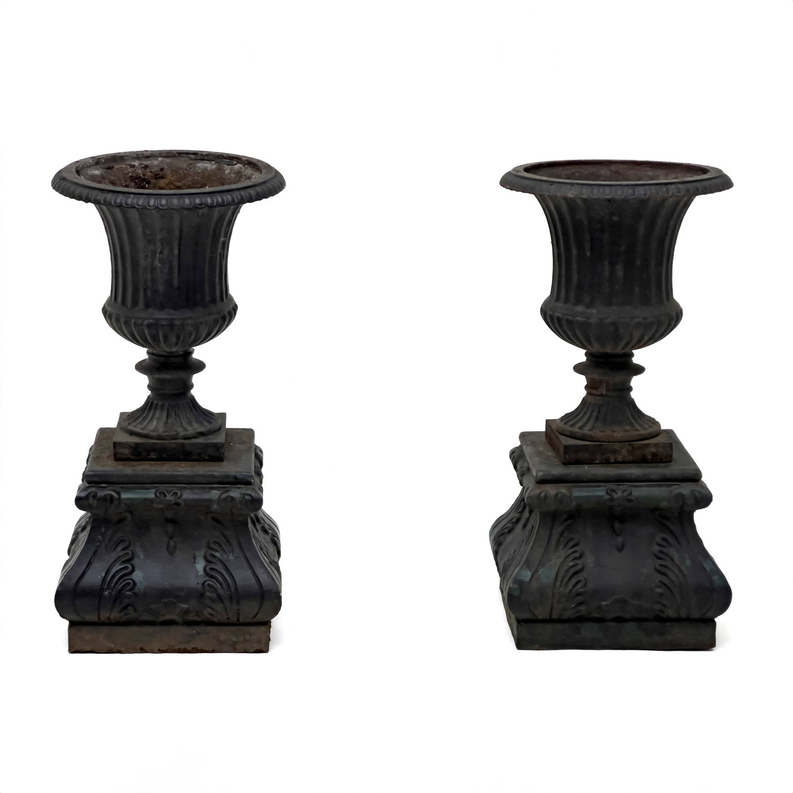 Cast Iron Urns, Pair (1 of 5)