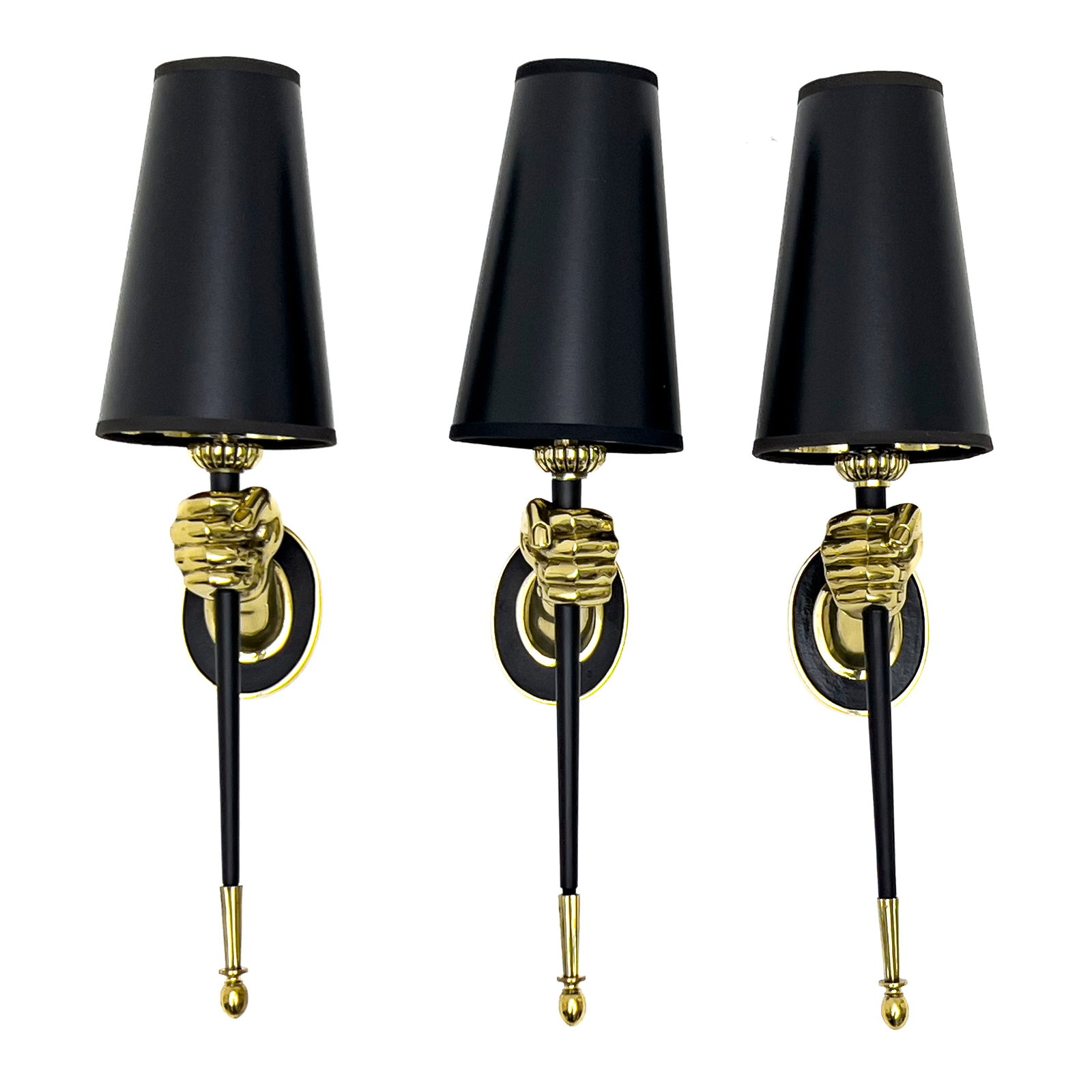 Maison Jansen - Bronze Hand and Torch Sconce, Group of Three (1 of 9)
