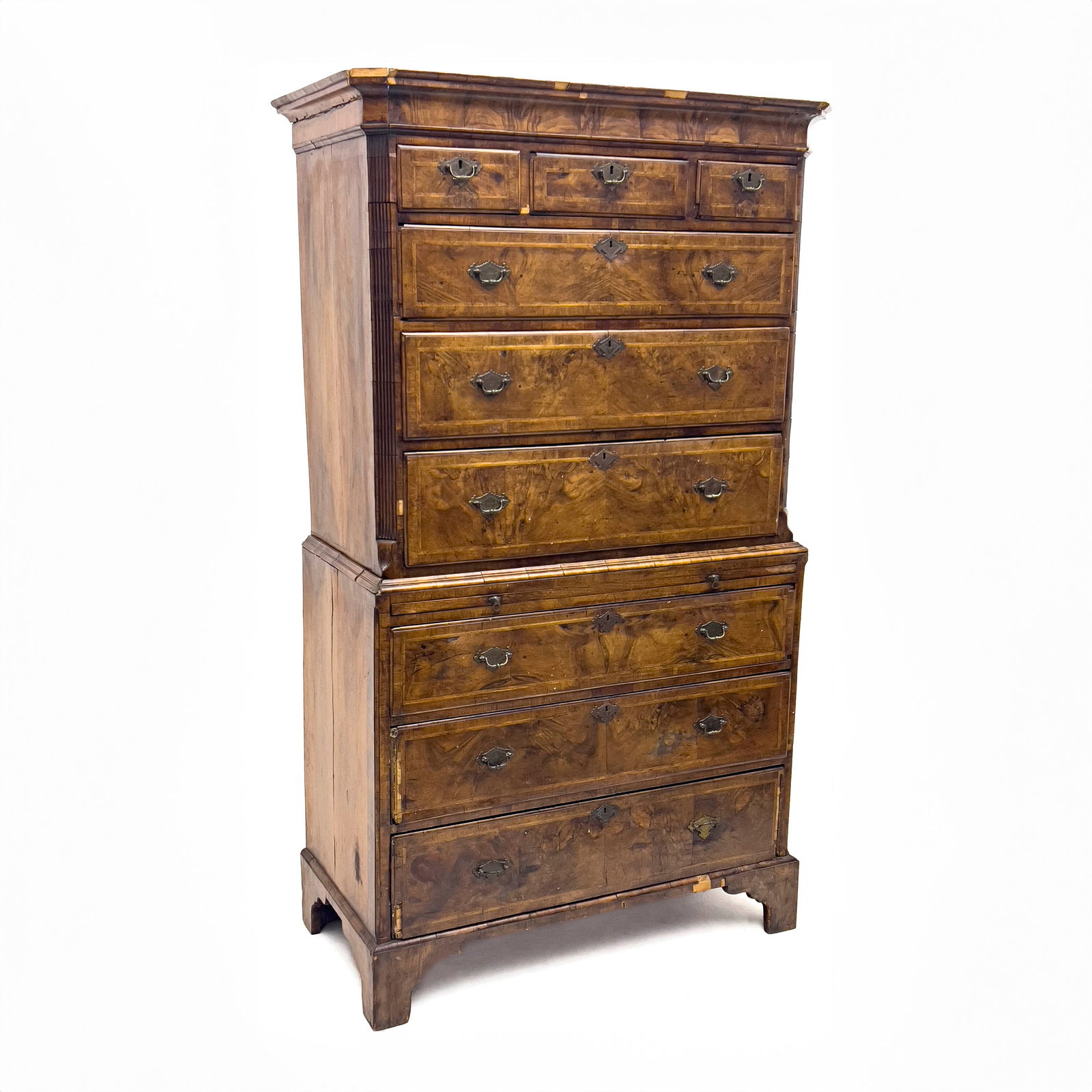 Georgian Burl Walnut Chest on Chest (1 of 8)
