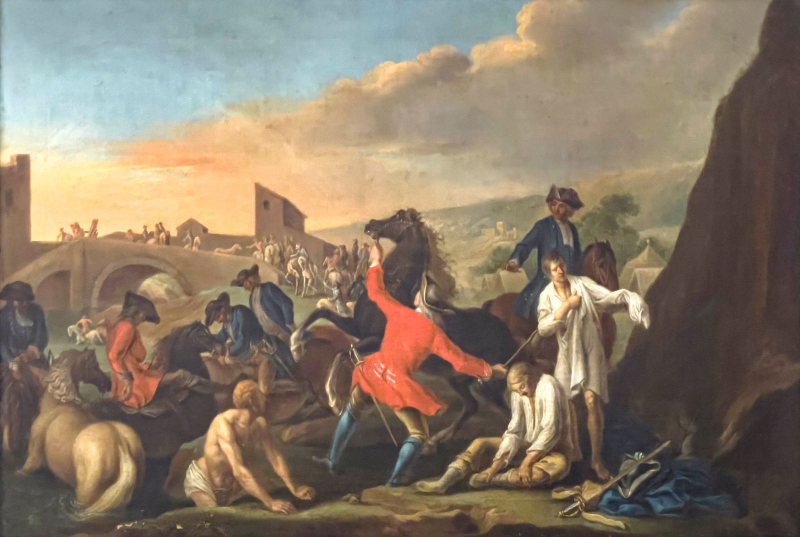 manner of Adam Frans van der Meulen - Untitled: Lot 126 manner of Adam Frans van der Meulen Flemish (1632-1690) Untitled oil on canvas 18 x 26 inches frame dimensions: 27 x 35 x 2 1/2 inches, wood frame Provenance: From a Private Manhattan Collecti