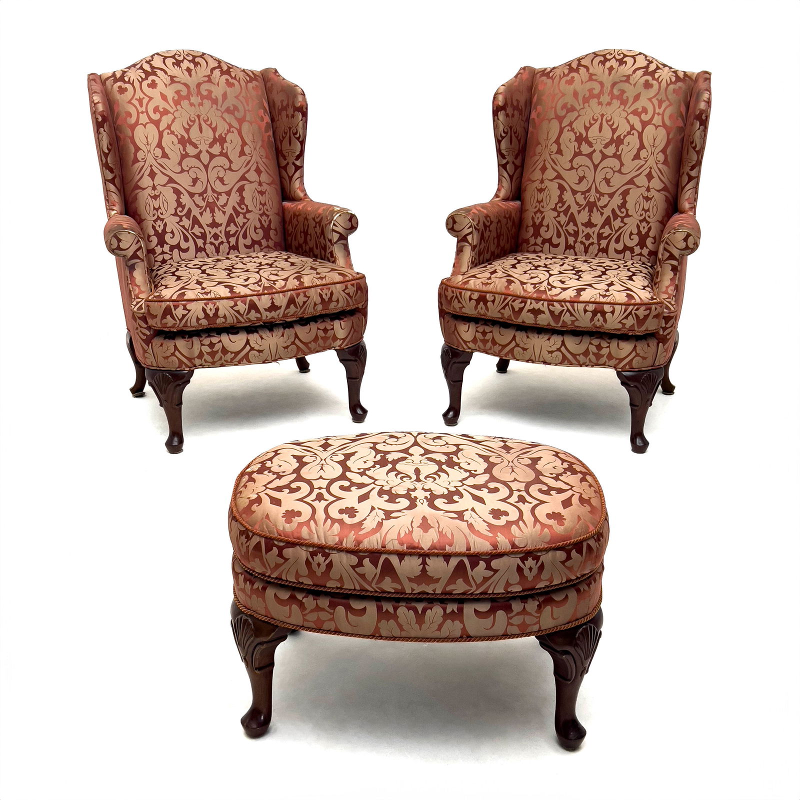 Beacon Hill - Pair of Wing Chairs and Ottoman (1 of 8)