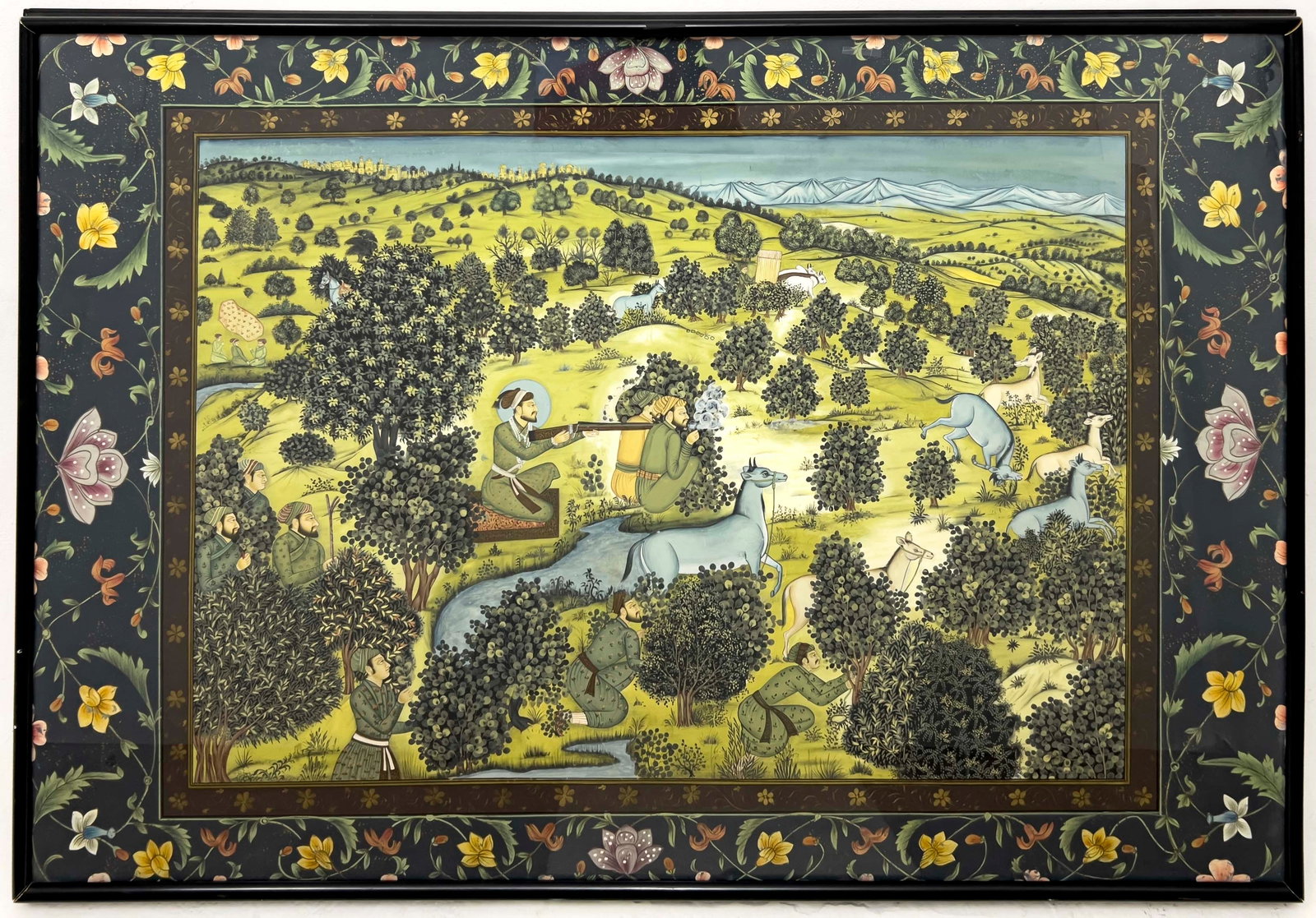 Indian Hunting Scene on Silk (1 of 2)