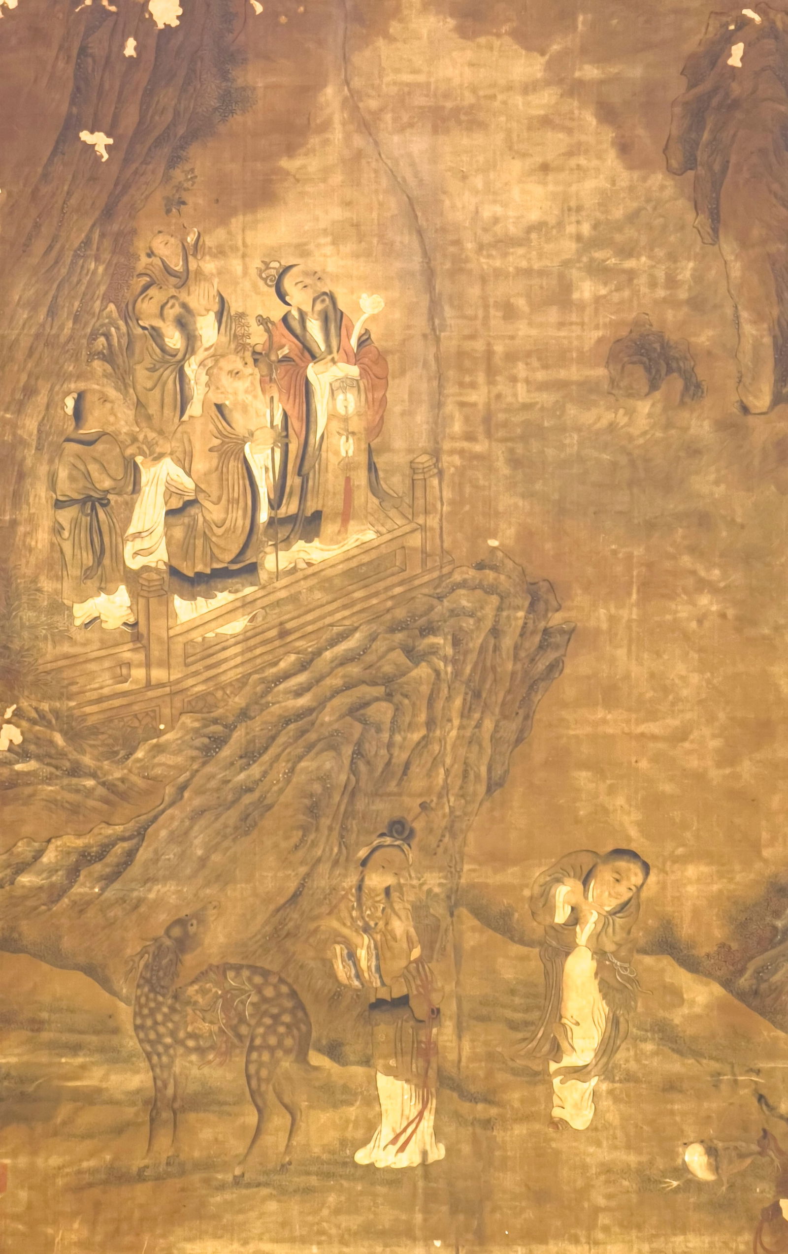 Asian - Chinese Silk Scroll Painting: Lot 32 Asian Chinese Silk Scroll Painting ink and paint on silk 49 x 31 inches frame dimensions: 60 1/4 x 42 1/4 x 2 inches, wood frame Provenance: From a Private SoHo Collection