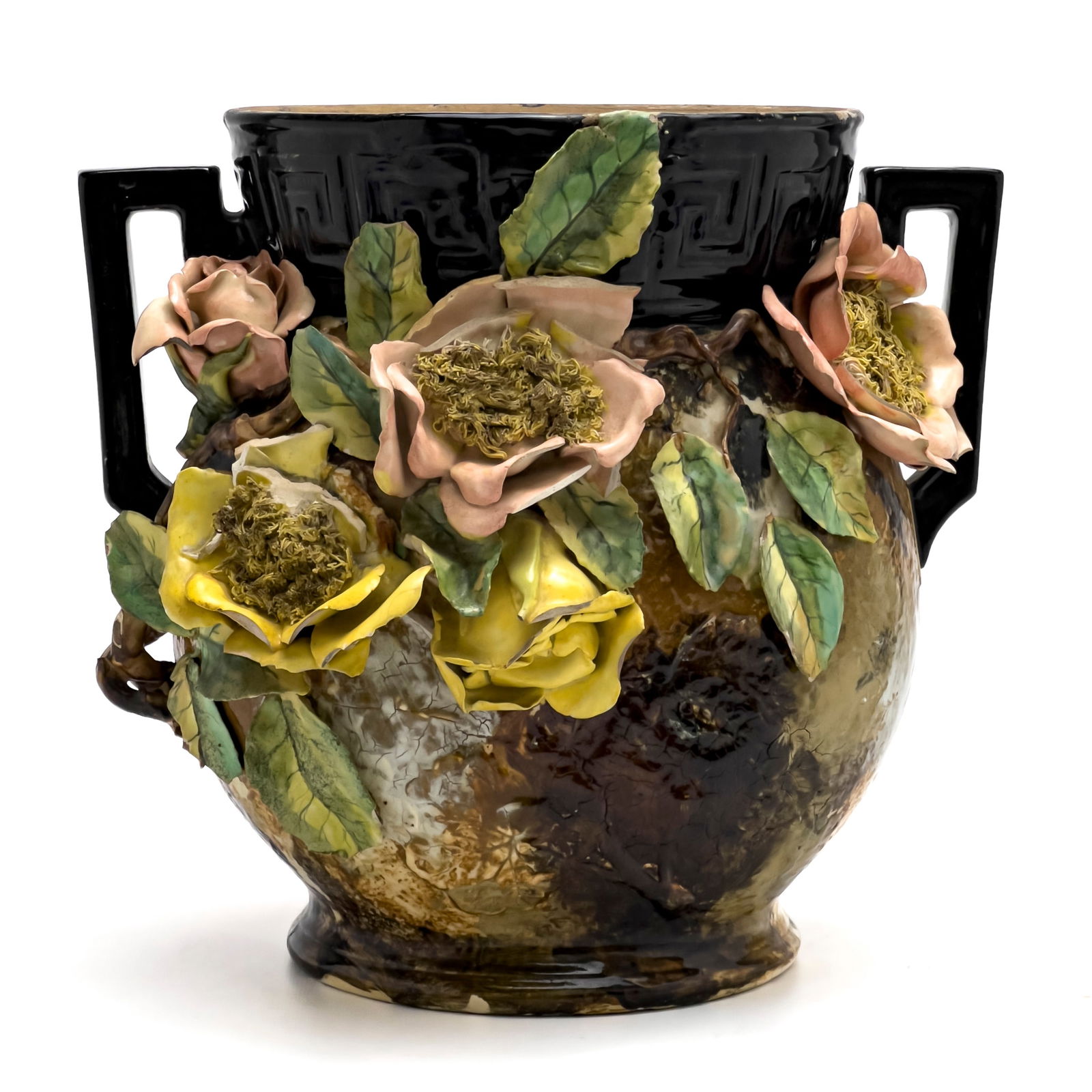 Barbotine Majolica Vase (1 of 6)