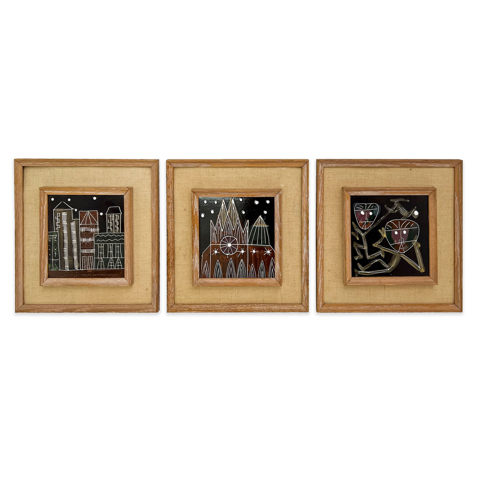 Harris Strong - Night Scenes, Group of 3 Tiles (1 of 6)