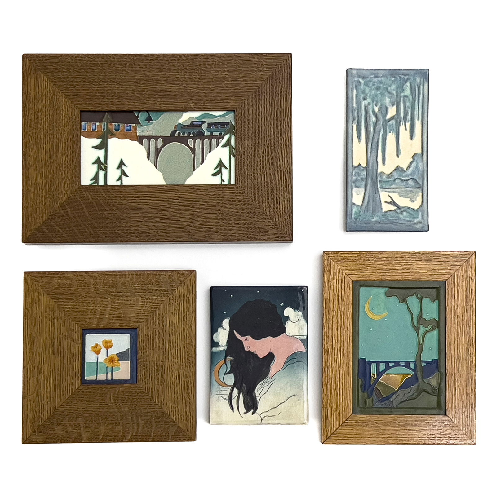 Ephraim Pottery - Tiles, Group of 5 (1 of 3)