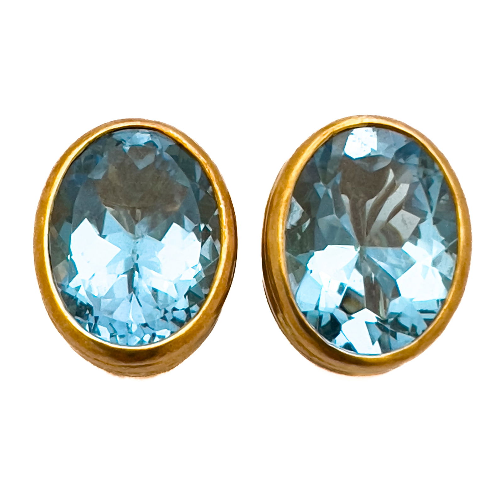 18K Gold Blue Topaz Earrings (1 of 5)