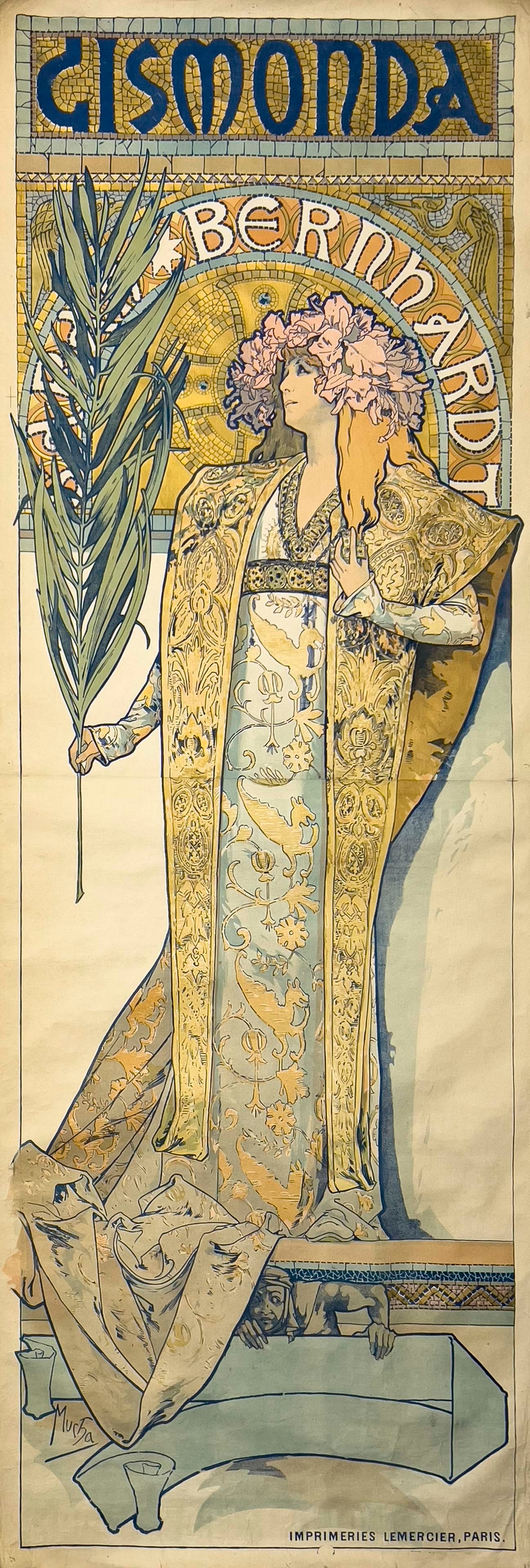 Alphonse Mucha - Gismonda: Lot 59 Alphonse Mucha Czech (1860-1939) Gismonda (1894) lithograph sheet: 85 1/2 x 29 1/4 inches unframed Provenance: The Estate of Ilon Specht