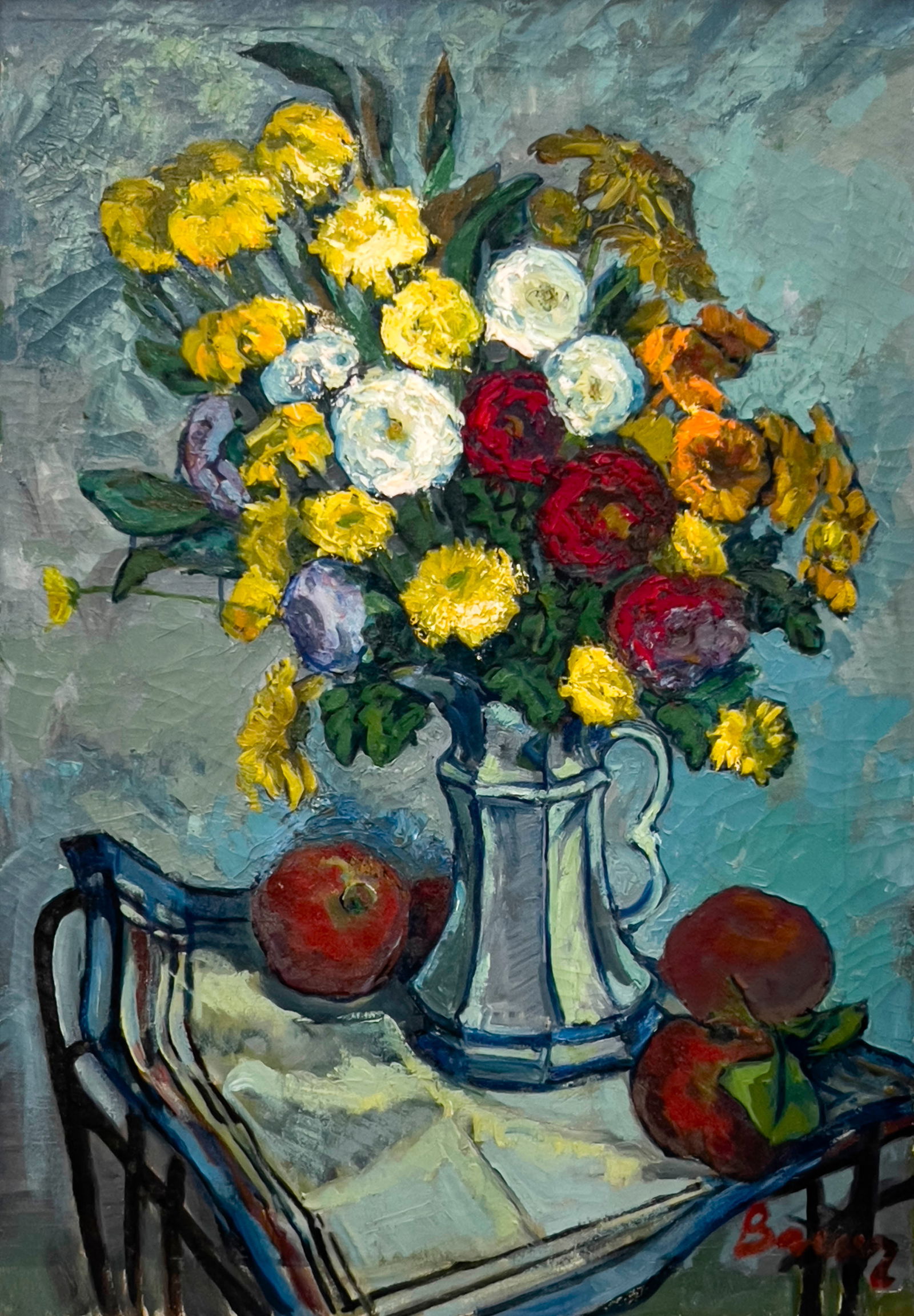 Albert Bela Bauer - Still Life with Flowers and Apples (1 of 4)