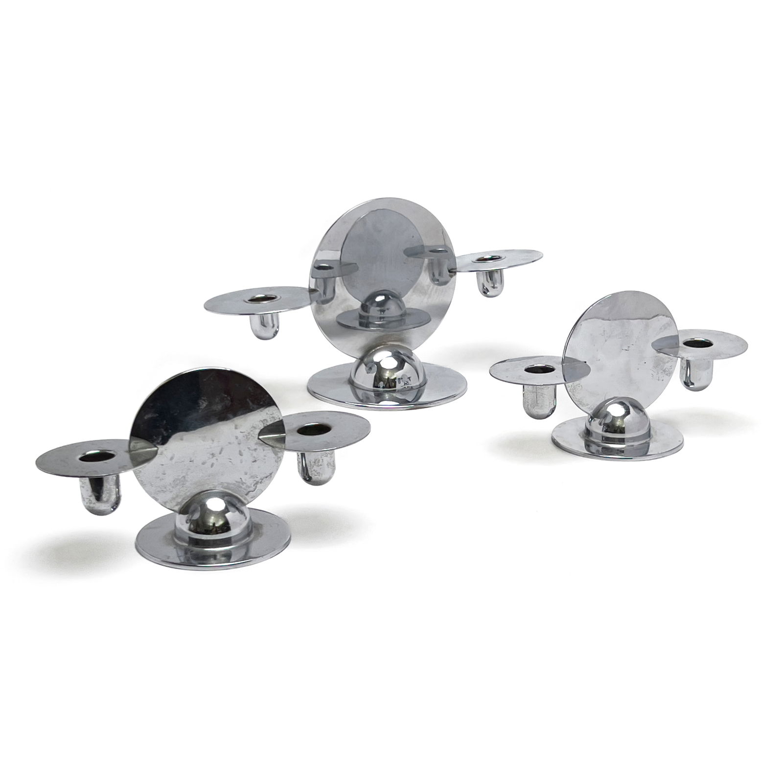 Ruth Gerth - Chase Disc Candlesticks, Group of 3 (1 of 6)