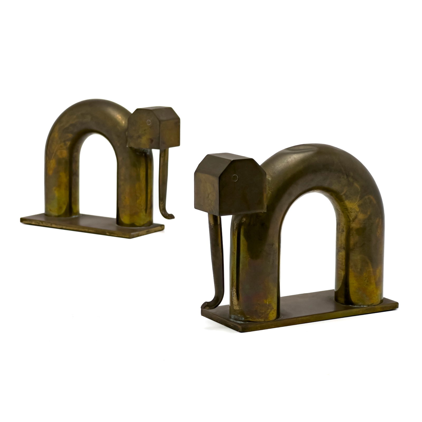 Walter von Nessen - Chase Brass Elephant Bookends, Pair (1 of 8)