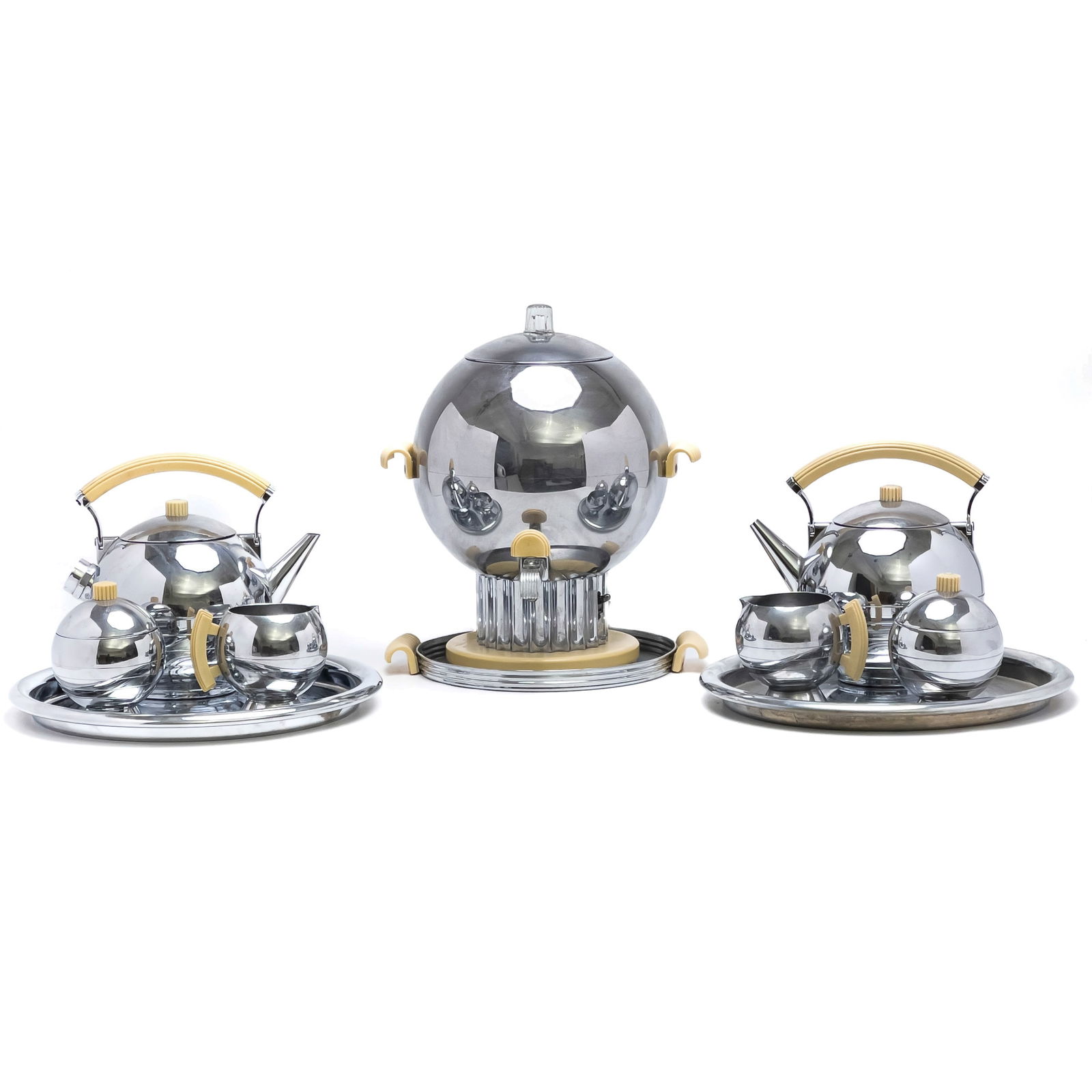 Walter von Nessen - Chrome and Bakelite Coronet Coffee Urn Service (1 of 7)