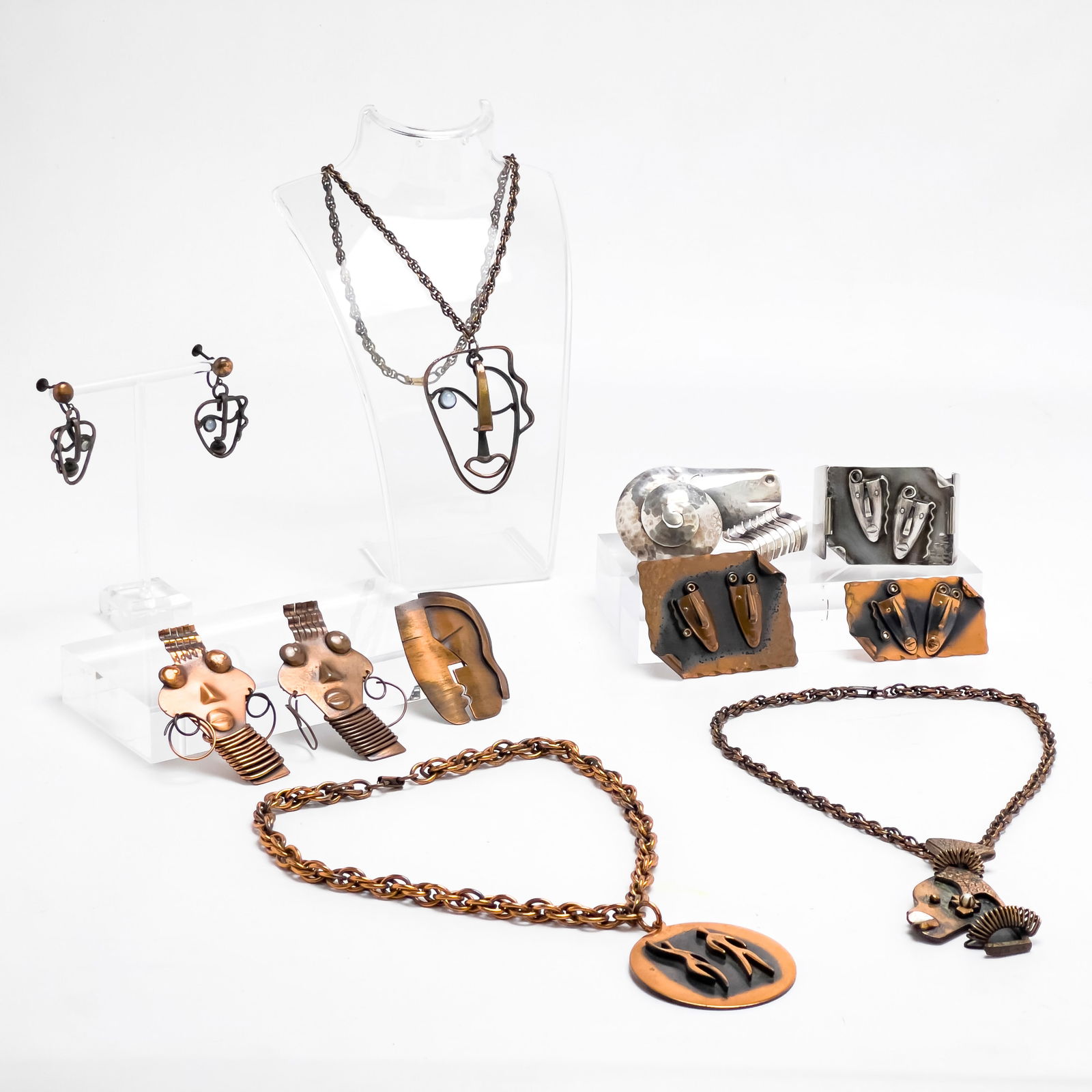 Francisco Rebajes - Sterling and Copper Jewelry, Group of 12 (1 of 7)